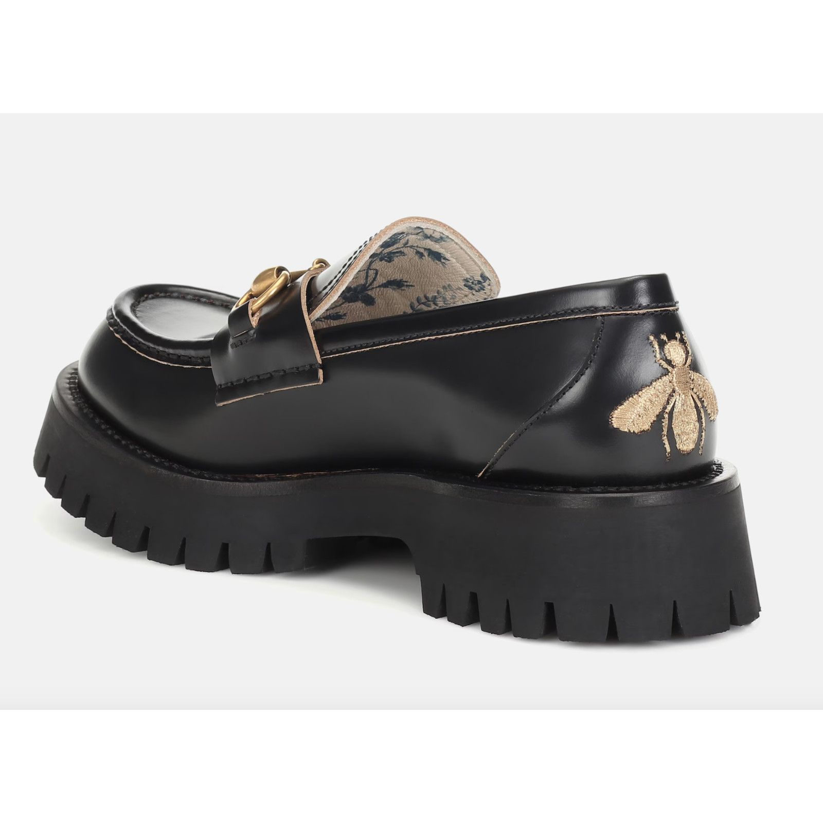 Gucci Gucci Cordovan Black Leather Horsebit Lug Sole Flat Platform Size US 8.5 / IT 38.5 - 12 Thumbnail