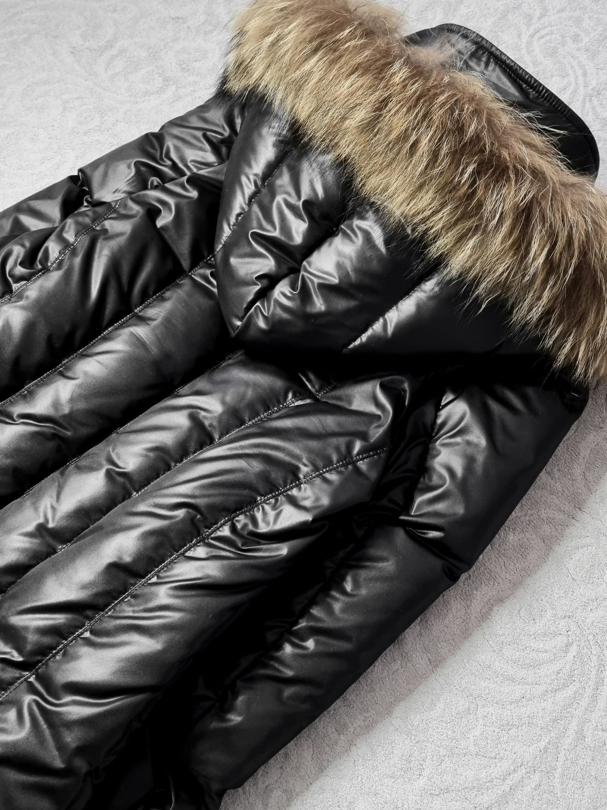 Japanese Brand Fuga Coated Down Jacket with Real Fur Size US S / EU 44-46 / 1 - 3 Thumbnail