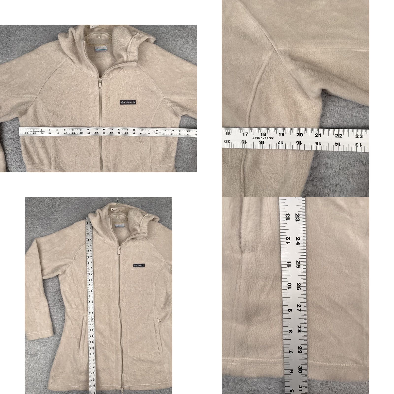 Vintage Columbia Jacket Womens XL Beige Fleece Hooded Long Full Zip Pockets Outdoor Warm Size XL / US 12-14 / IT 48-50 - 8 Thumbnail