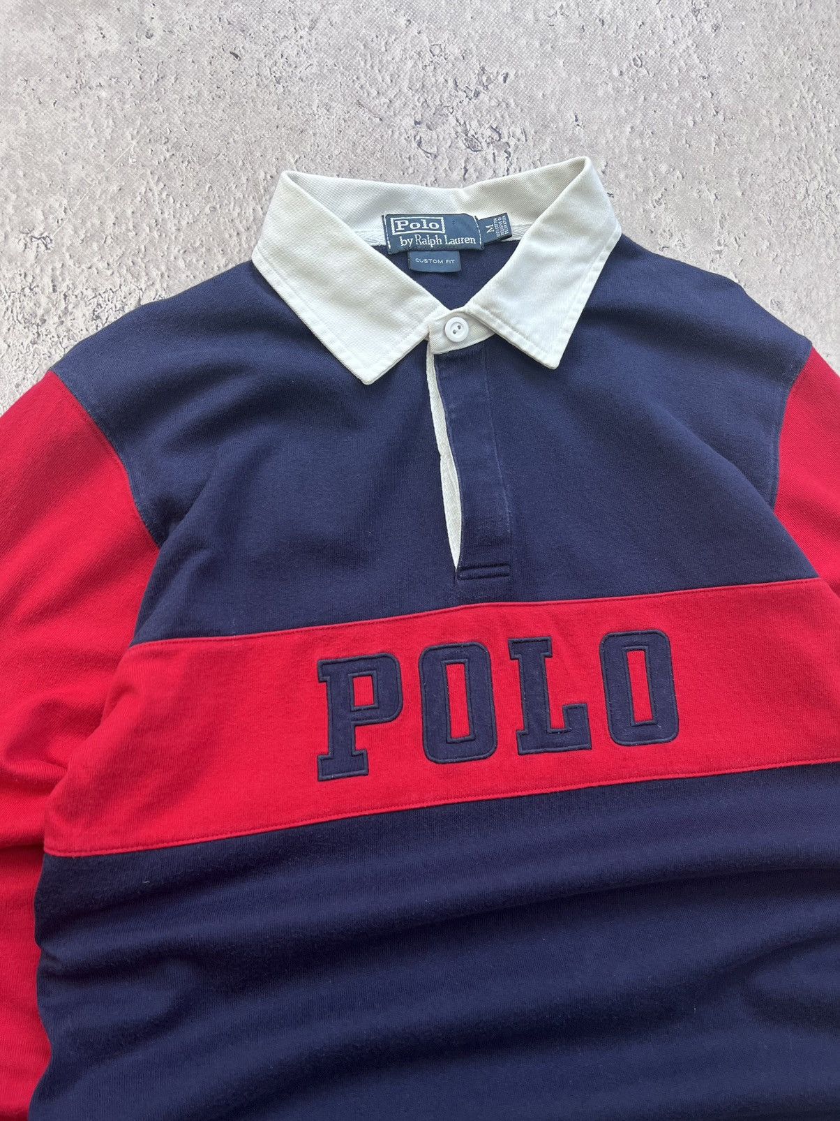 Polo Ralph Lauren Vintage Polo Ralph Lauren Rugby Striped BIG LOGO LONGSLEEVE Size US M / EU 48-50 / 2 - 6 Thumbnail