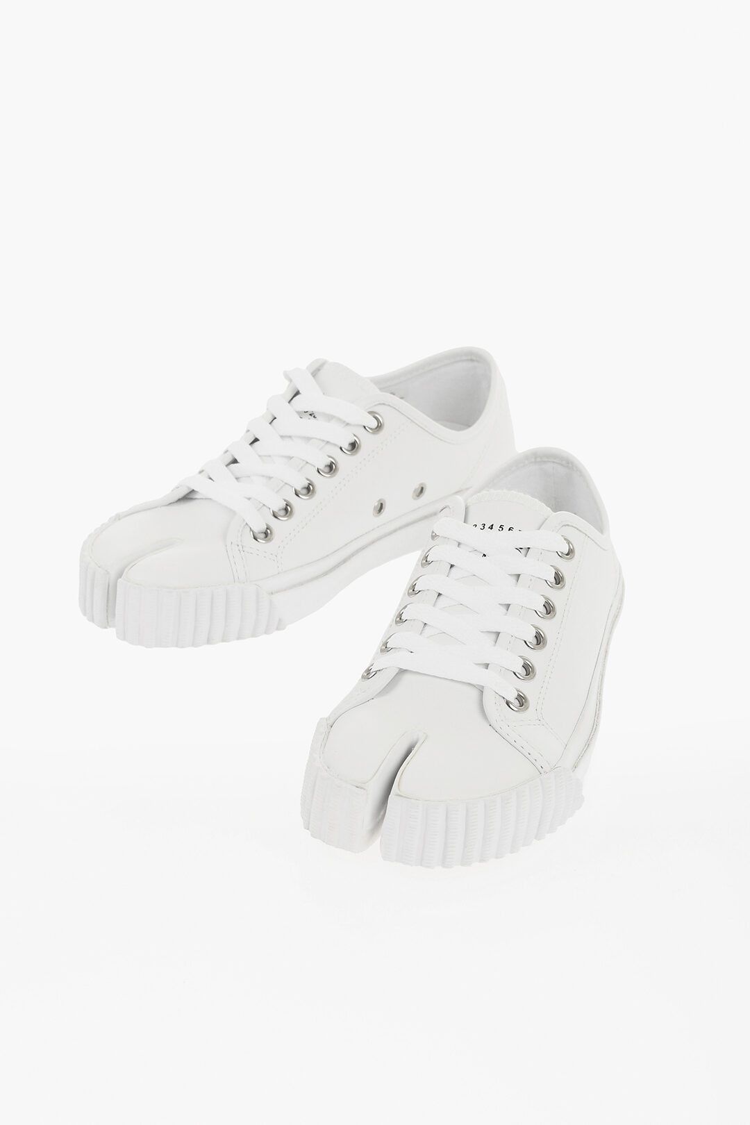 Maison Margiela og1mm1125 Leather Tabi Low-Top Sneakers in White Size US 9 / IT 39 - 2 Thumbnail
