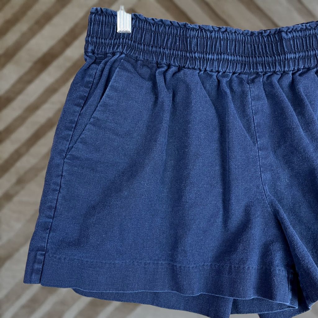 J.Crew J. Crew Womens Shorts Navy Blue Linen Cotton Drawstring Pull On Medium Size 32" / US 10 / IT 46 - 1 Thumbnail