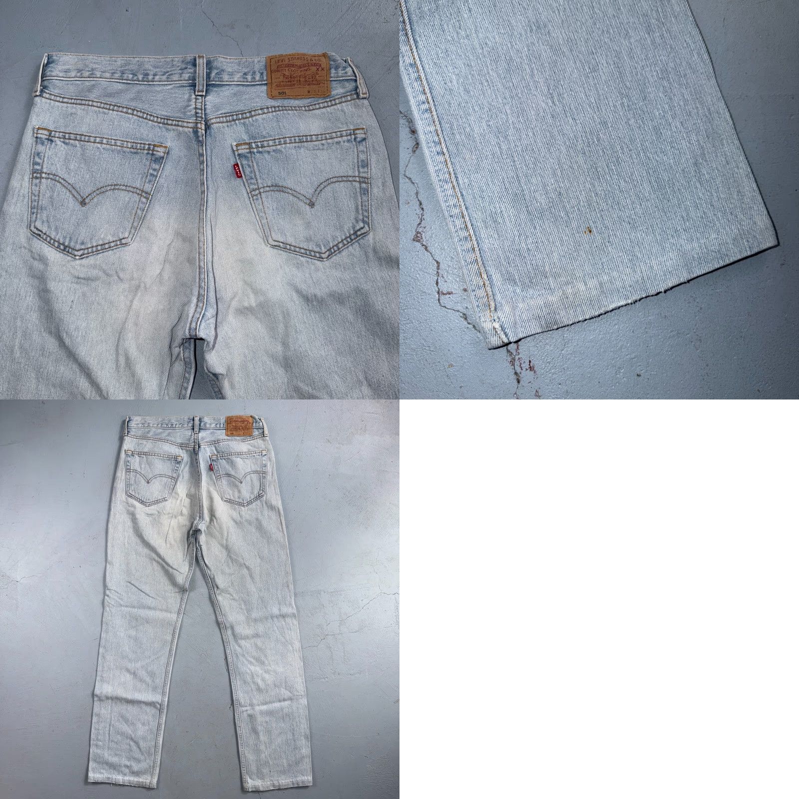 Levi's VINTAGE Levis 501 Jeans 90s XX Y2K Straight Leg Blue Light Wash 33x36 Act 31x32 Men Size US 33 - 10 Thumbnail