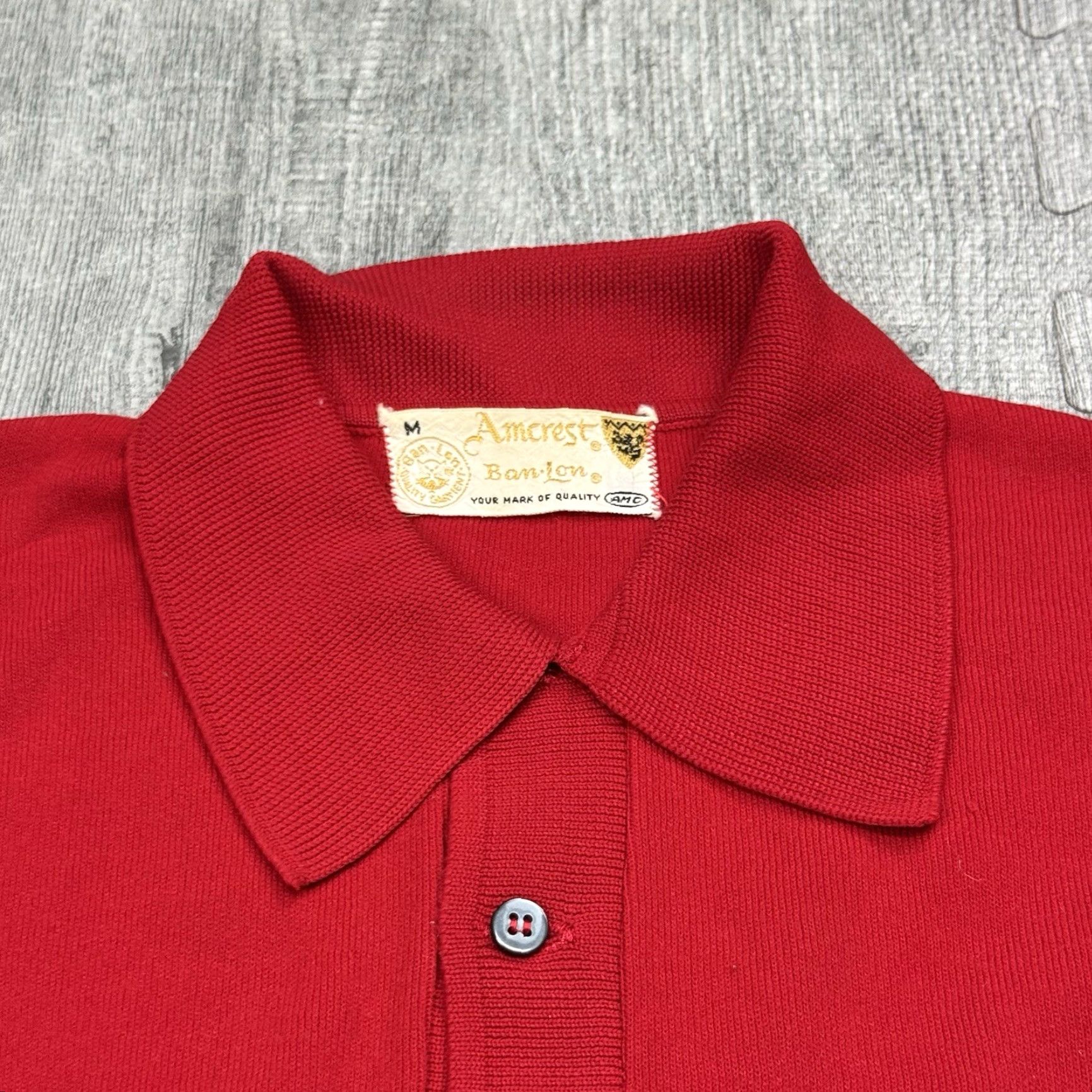 Vintage VINTAGE Amcrest Polo Shirt Men Medium Red Nylon 60s Rockabilly Button Collared Short Sleeve Size US M / EU 48-50 / 2 - 2 Thumbnail