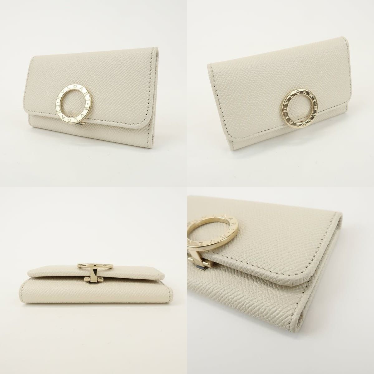 Bvlgari Bvlgari Logo Leather 6 Rings Key Holder Cream Size ONE SIZE - 3 Thumbnail