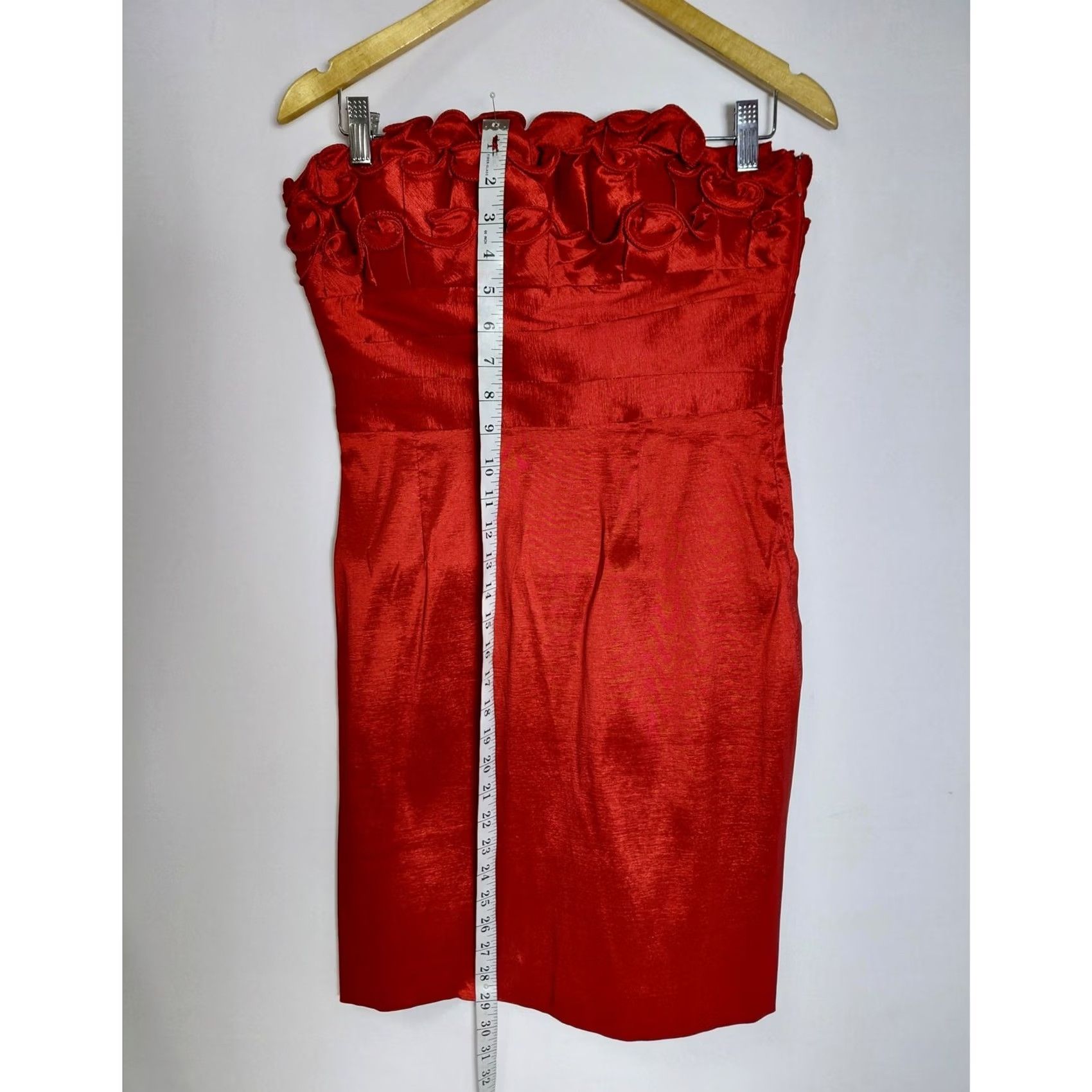 Vintage Calvin Klein Red Strapless Dress Solid Sleeveless Knee Length Women Size 6 Size M / US 6-8 / IT 42-44 - 8 Thumbnail
