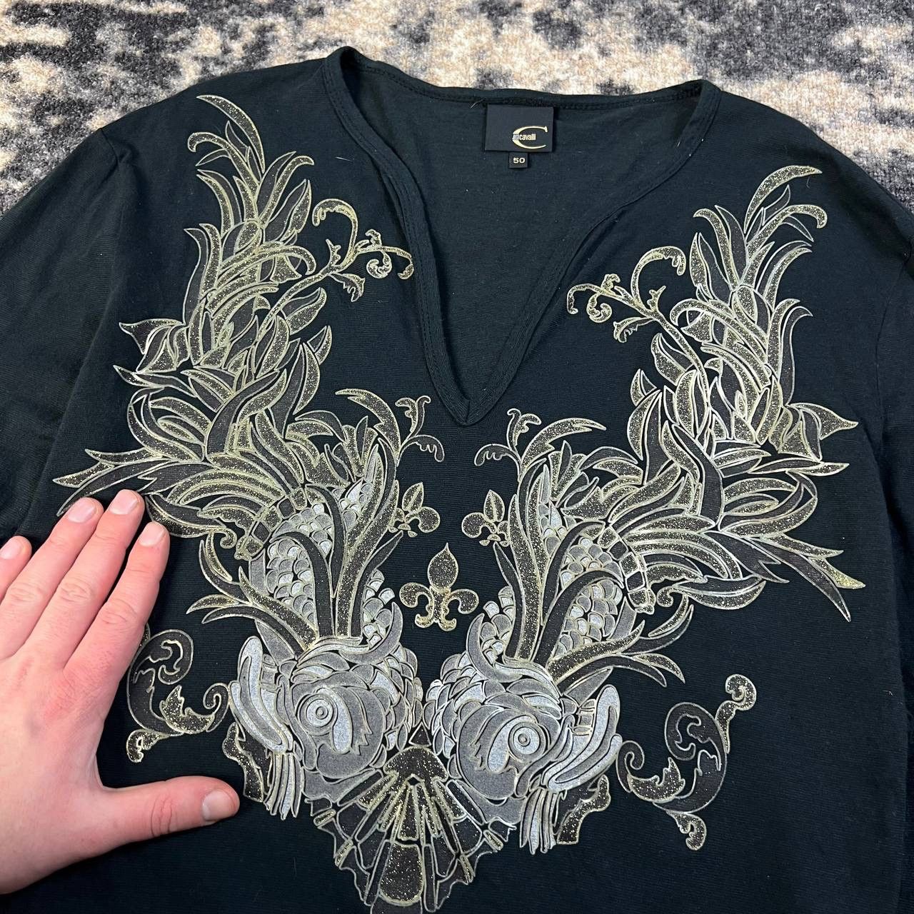 Just Cavalli Just Cavalli Avant Garde Style V-Neck Long Sleeve Size L / US 10 / IT 46 - 4 Thumbnail