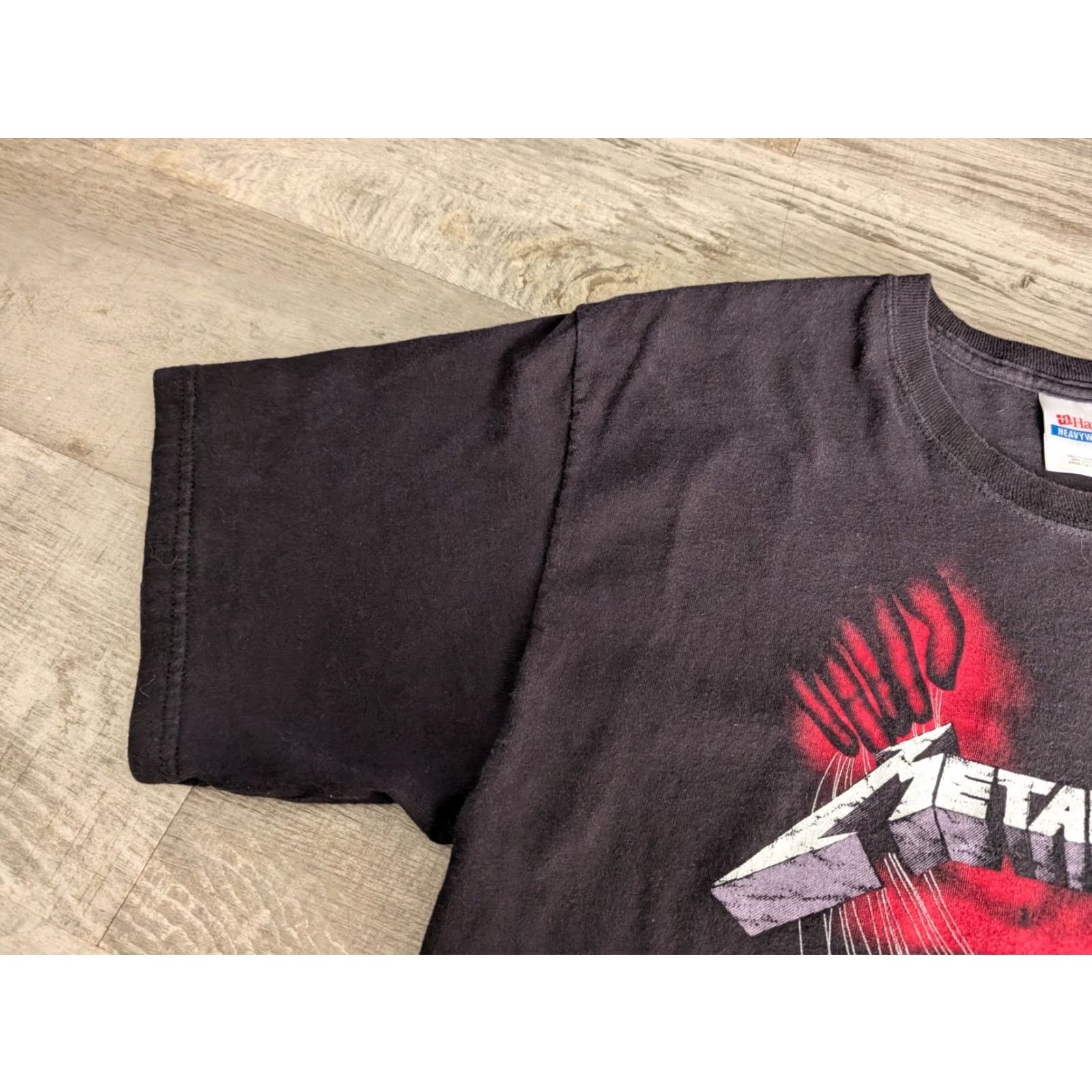 Hanes VINTAGE Y2K Metallica Master of Puppets Band Tee T-Shirt Black Adult Medium Heavyweight Graphic Mens Size US M / EU 48-50 / 2 - 5 Thumbnail