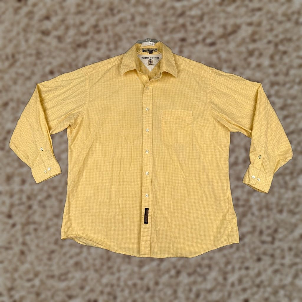 Tommy Hilfiger Tommy Hilfiger Shirt Men XL Yellow Plaid 100% Cotton Long Sleeve Pocket Button-Up Fashion Colorful 34-35 Size US XL / EU 56 / 4 - 1 Thumbnail