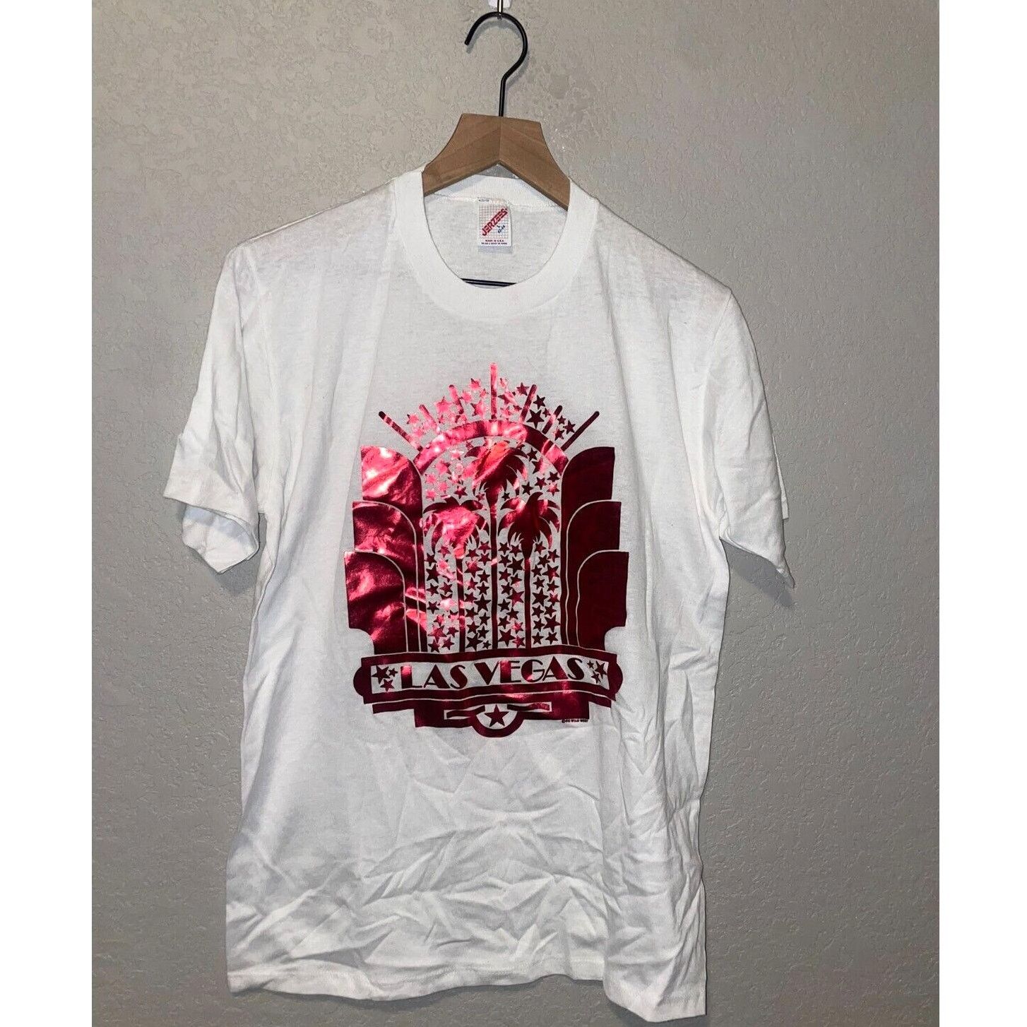 Jerzees Vintage Las Vegas Shirt Las Vegas Red Graphic White L Tee Size US L / EU 52-54 / 3 - 1 Thumbnail