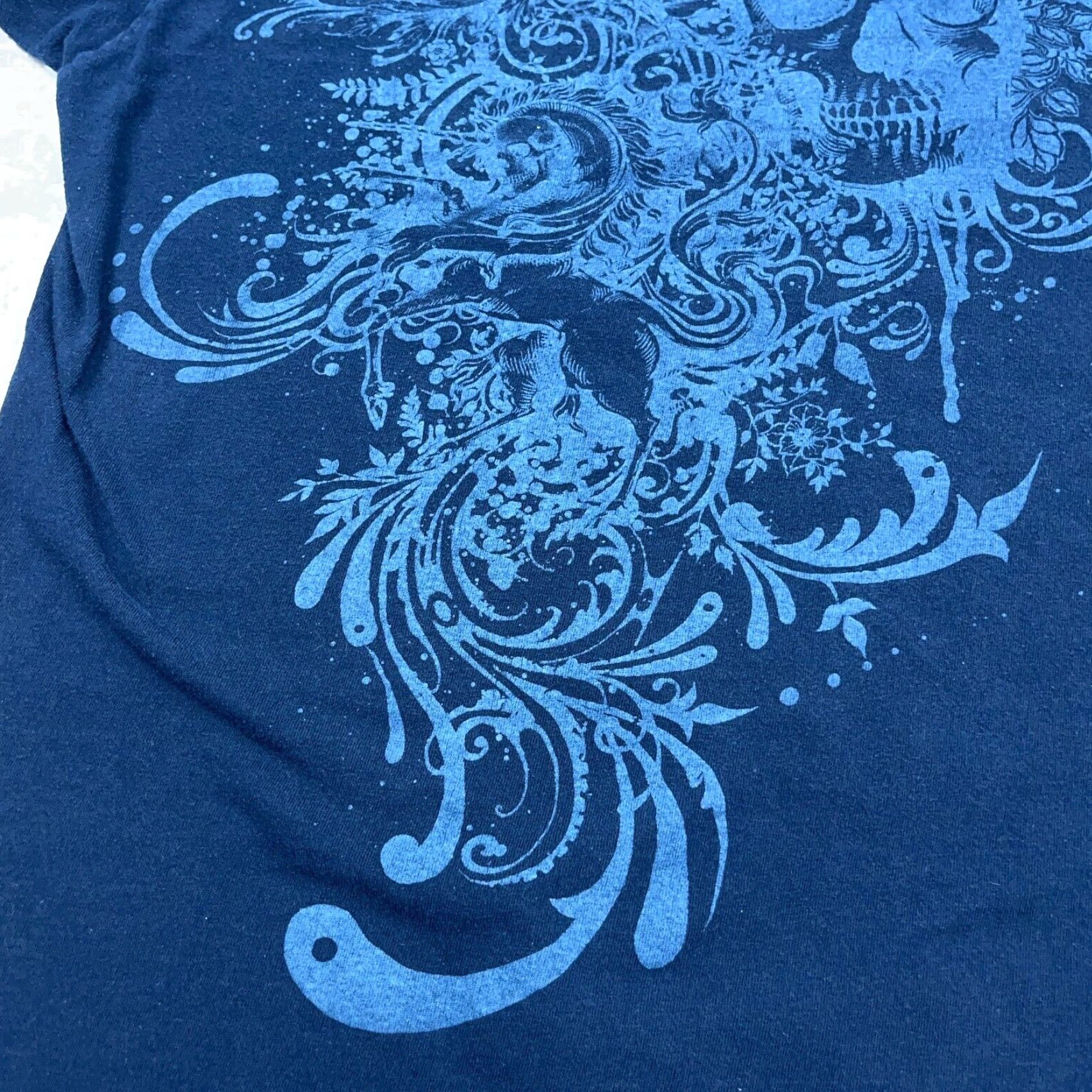 Vintage VINTAGE Hybrid Shirt Men 2XL Blue Tee Y2K 00s Cyber Skull Punk Skate USA Graphic Print Logo Shirt Mens Size US XXL / EU 58 / 5 - 5 Thumbnail