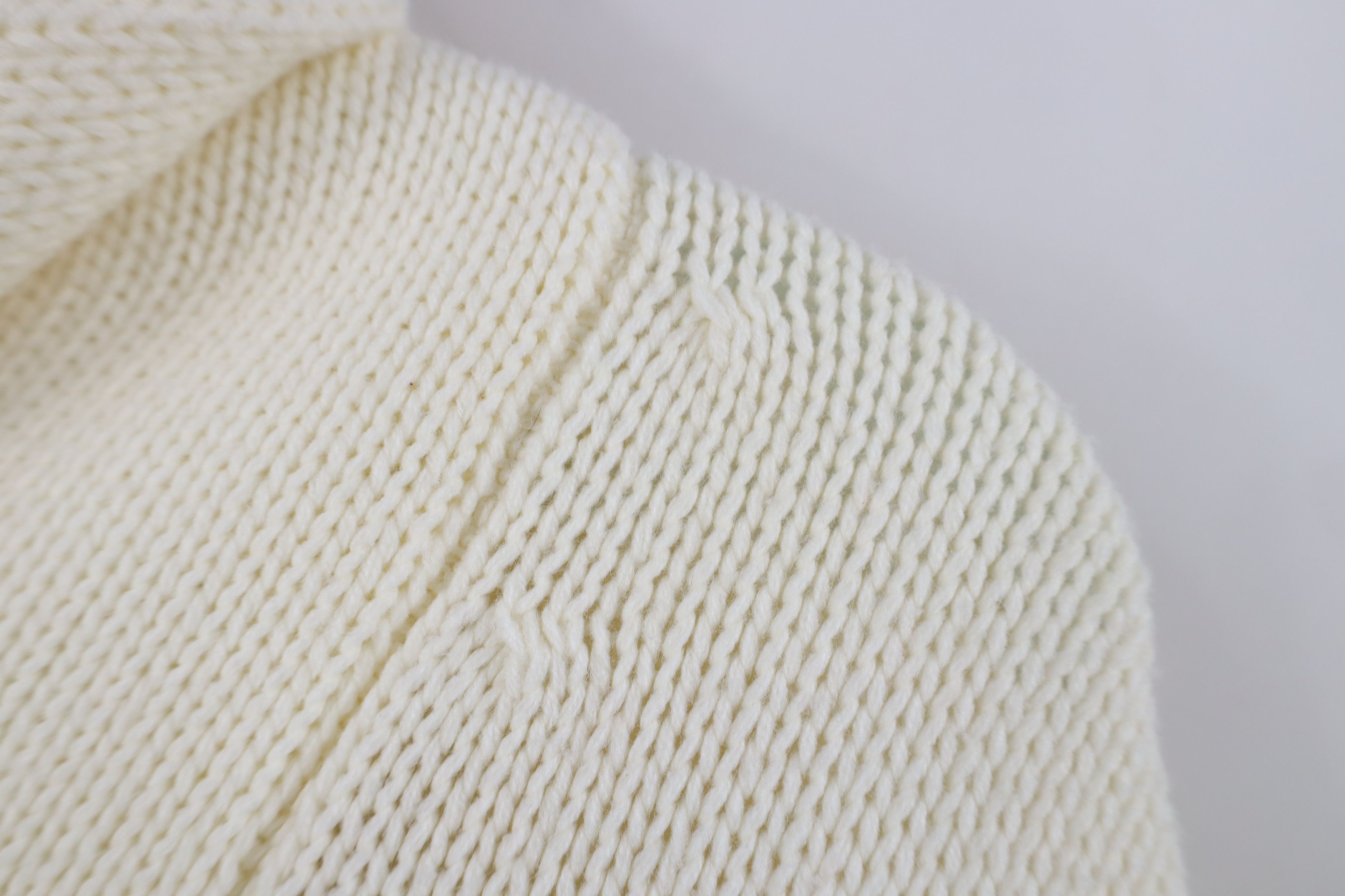 Vintage Vintage 70s Dapper Ribbed Knit Shawl Cardigan Sweater Cream Size US L / EU 52-54 / 3 - 9 Thumbnail