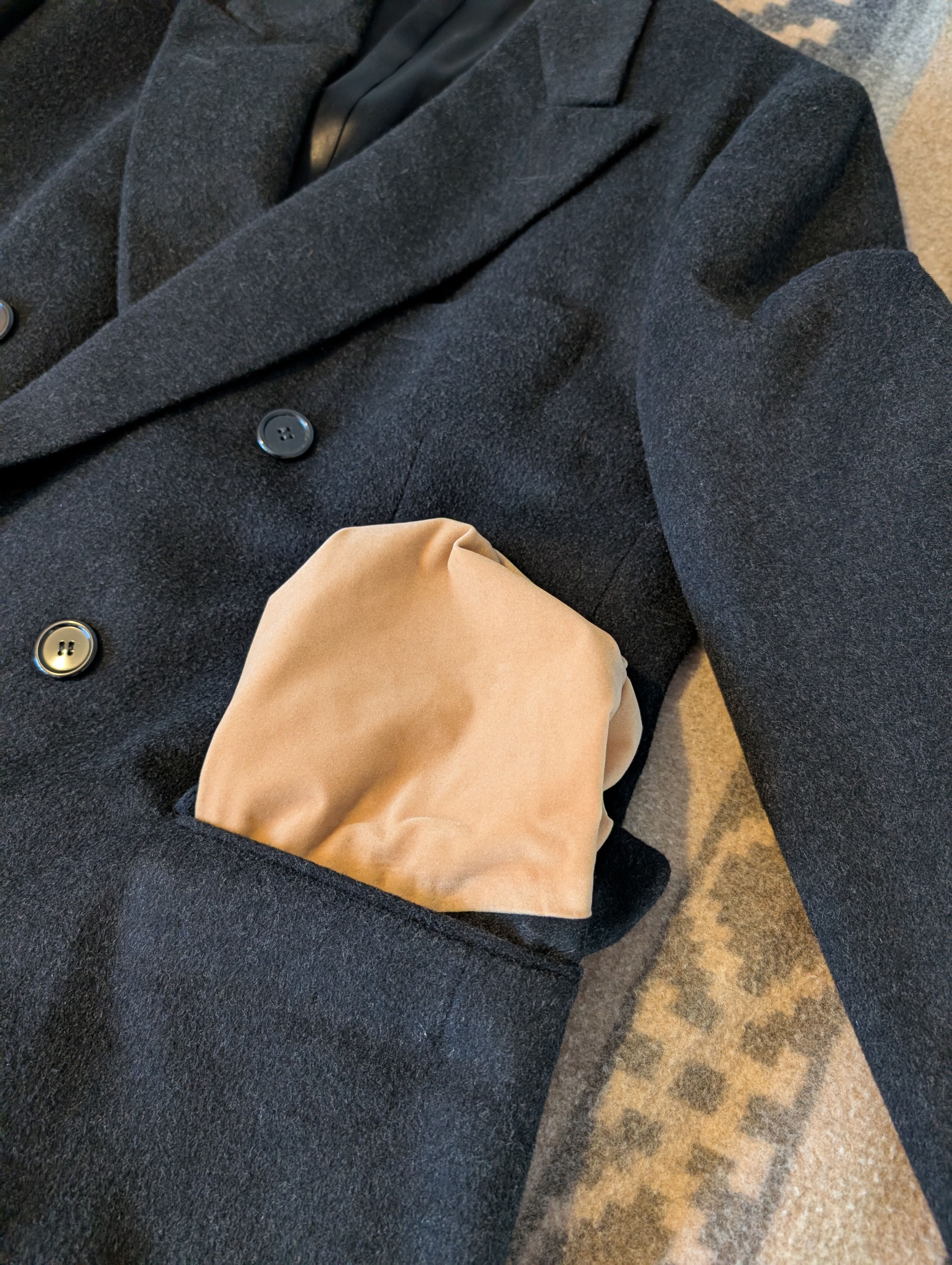 Brooks Brothers Makers 44R Charcoal Double Breasted Wool Overcoat Size US L / EU 52-54 / 3 - 7 Thumbnail