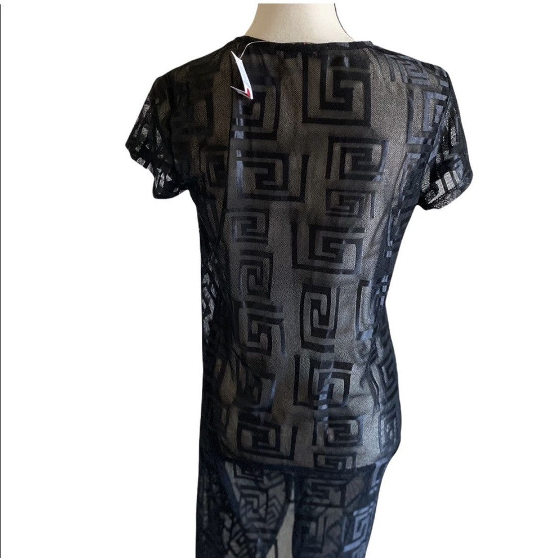 Other BLACK SHEER EMBROIDERED SHORT SLEEVE KNOTTED DUSTER TOP SZ M Size M / US 6-8 / IT 42-44 - 9 Thumbnail