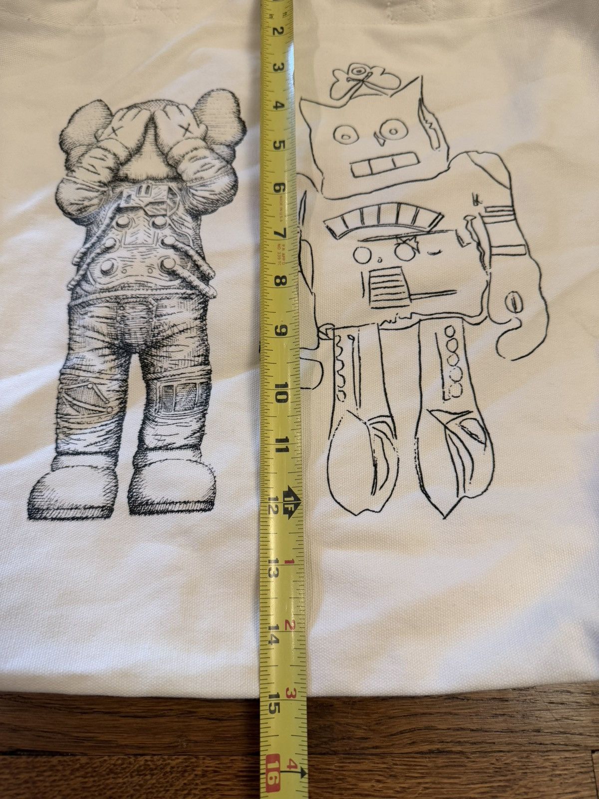 Andy Warhol × Kaws × Uniqlo KAWS x Andy Warhol Canvas Tote Bag White Limited Edition NWT Size ONE SIZE - 6 Thumbnail