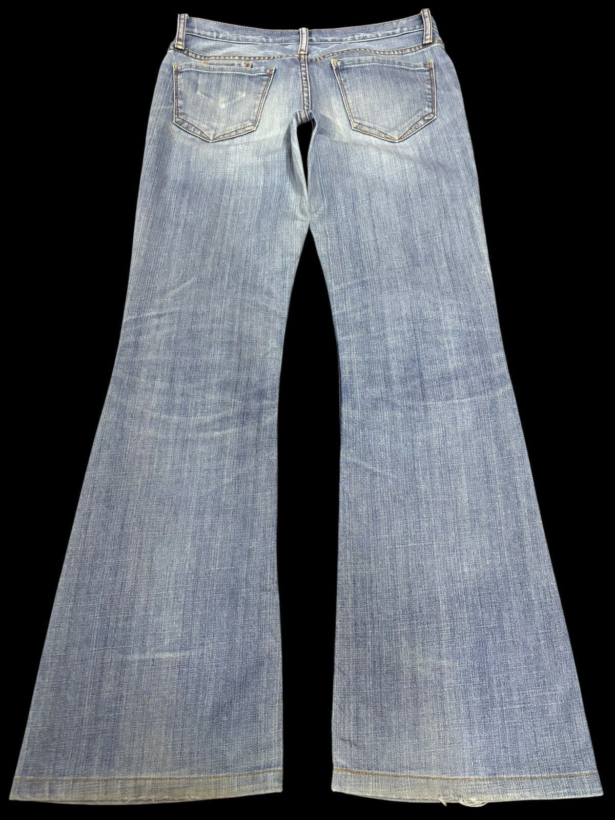 Japanese Brand × Kaihara Denim × Vintage Vintage Kaihara Uniqlo Flared Blue Washed Jeans Size 29" - 2 Thumbnail