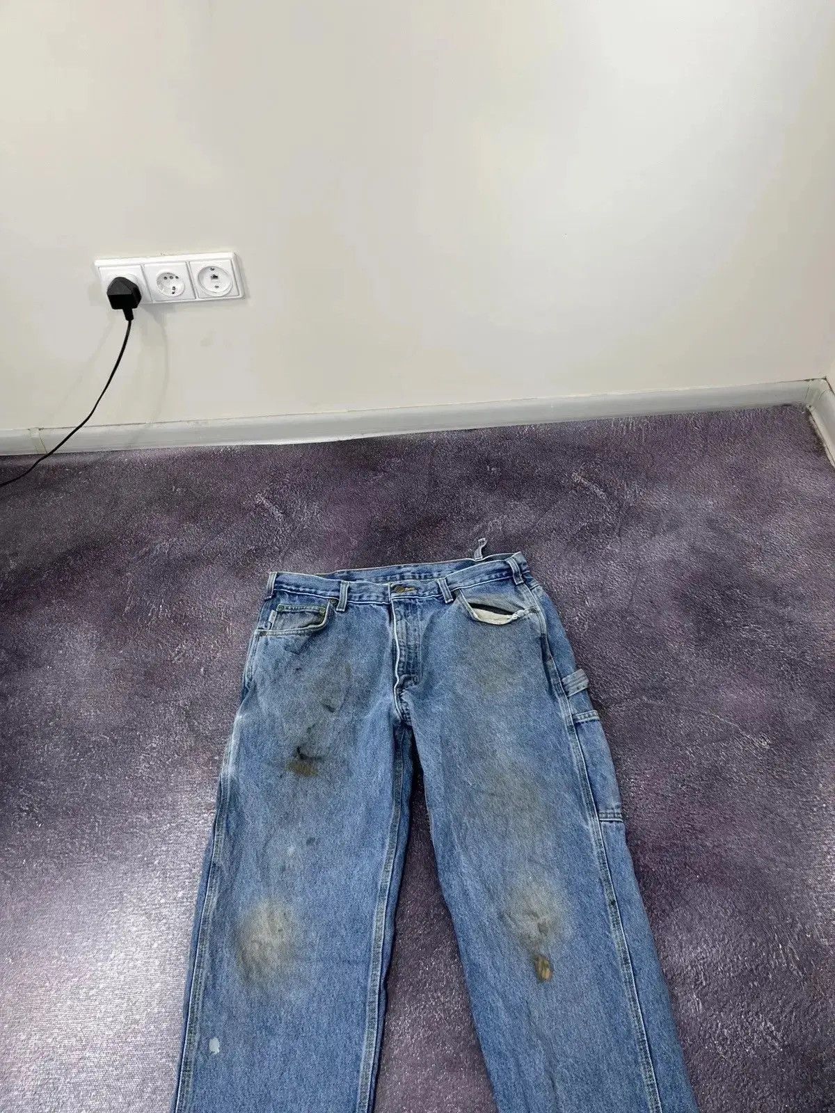 Carhartt × Vintage Vintage Carhartt American Blue Work Hype Baggy Jeans Size US 36 / EU 52 - 7 Thumbnail