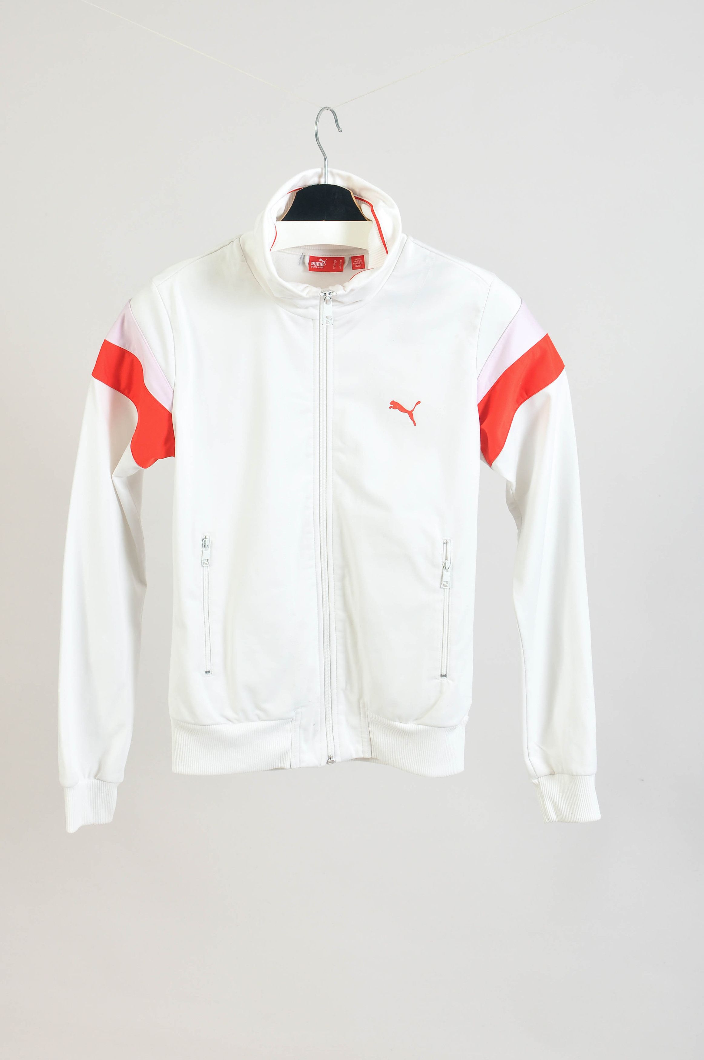 Puma Vintage 00s White Puma Track Zip Up Sweatshirt Size S / US 4 / IT 40 - 1 Thumbnail