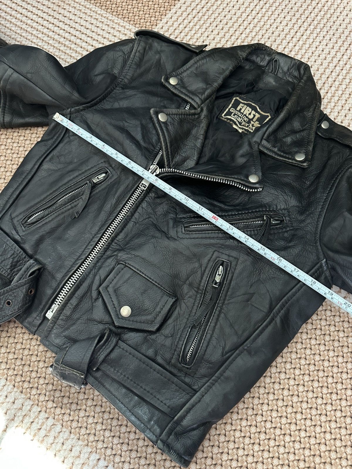 First MFG Co. 1980 First Genuine Leather Double Rider Biker Jacket Size US M / EU 48-50 / 2 - 24 Thumbnail