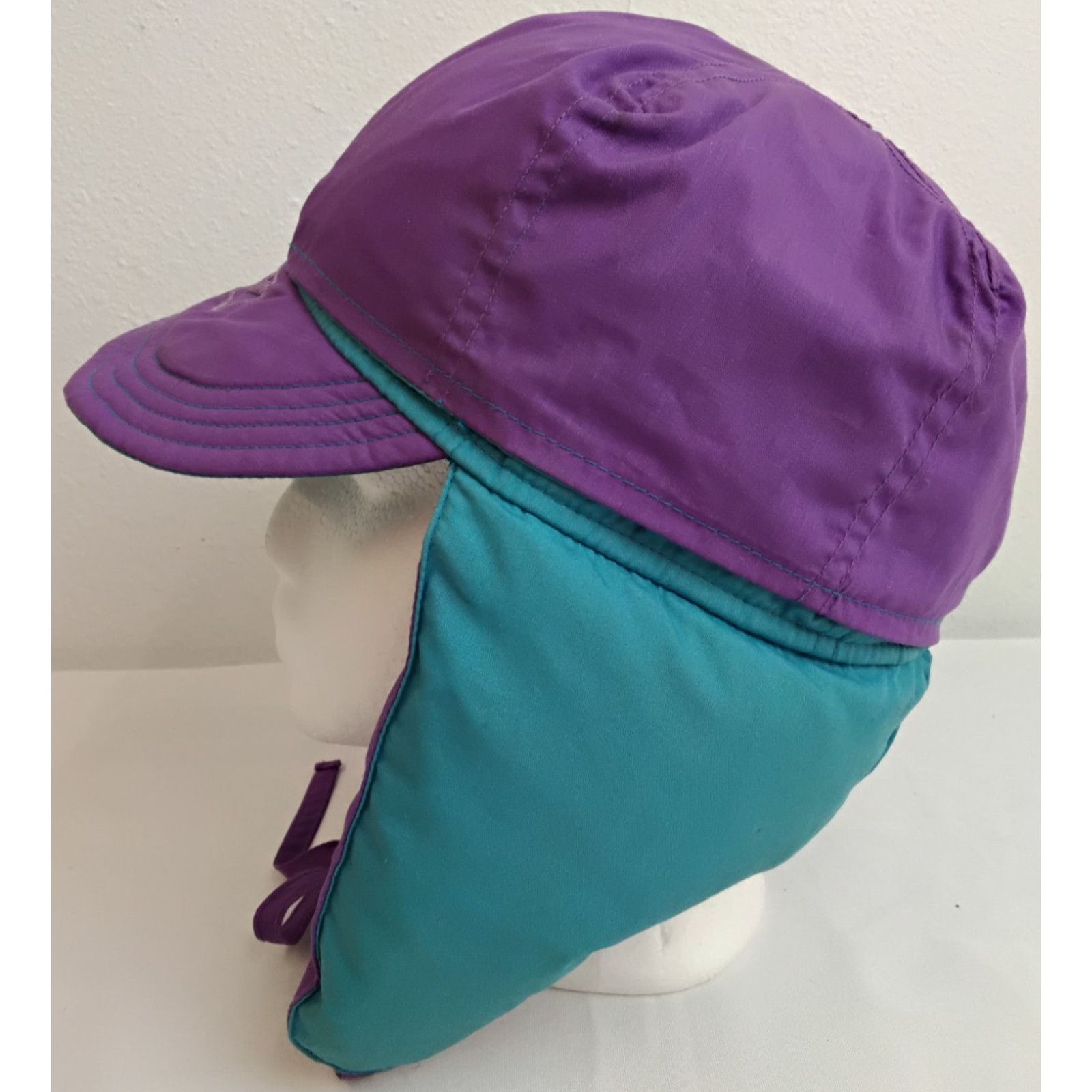 Other 1980s Down Trapper Hat Blue/Purple Reversible Ladies M Size ONE SIZE - 3 Thumbnail