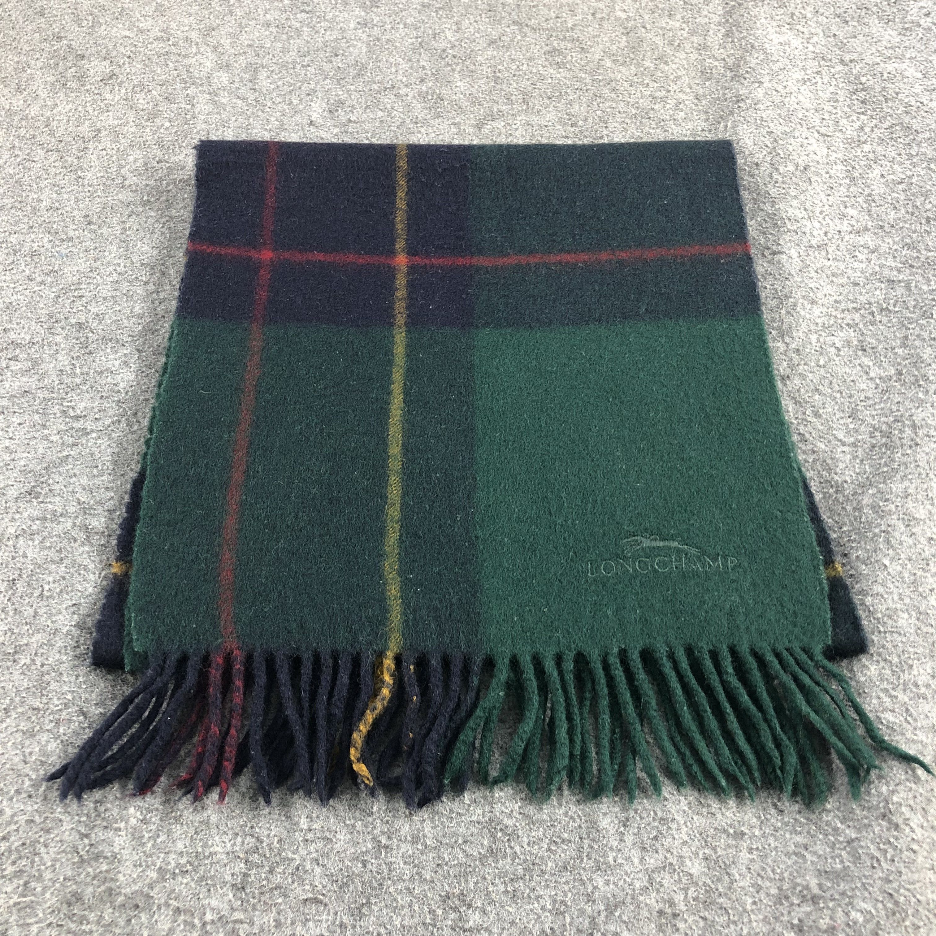 Longchamp Longchamp Tartan Wool Scarf Muffler V855 Size ONE SIZE - 1 Thumbnail