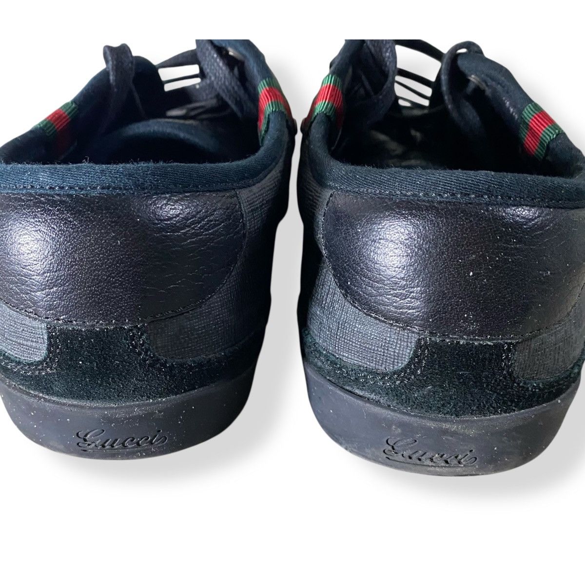 Gucci Gucci Web GG Canvas Monogram Sneakers Black Suede Size US 7.5 / EU 40-41 - 4 Thumbnail