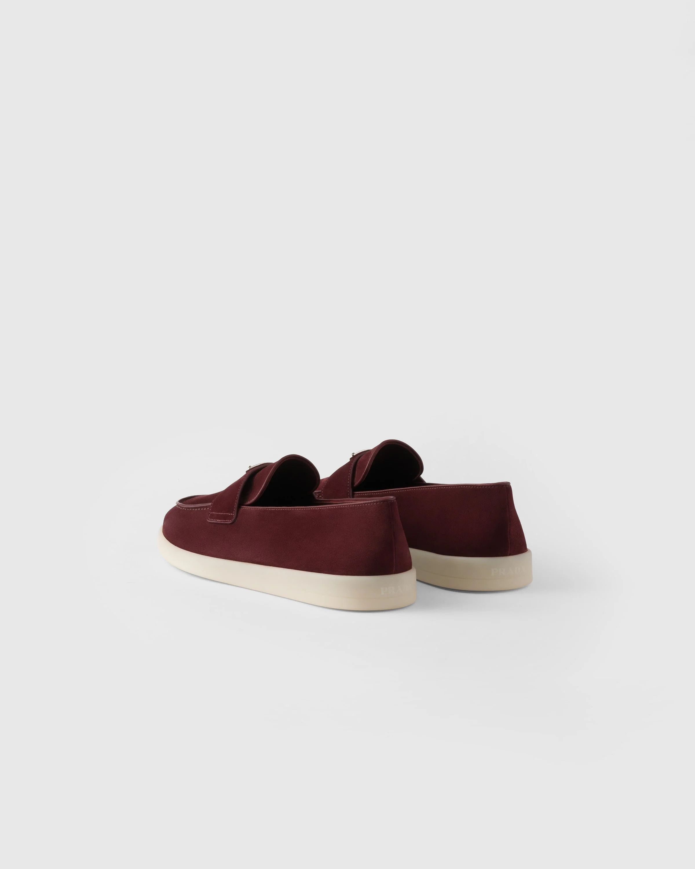 Prada o1w1db10426 Suede Loafers in Burgundy Size US 8 / EU 41 - 4 Thumbnail