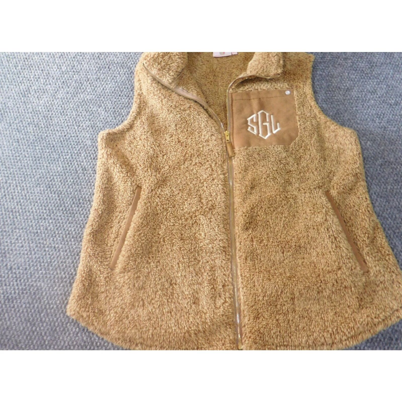Vintage Marley Lilly Womens XL Brown Quilted Sherpa Zip Vest Casual Designer Outdoor Full Zip Modern Classic Size XL / US 12-14 / IT 48-50 - 3 Thumbnail