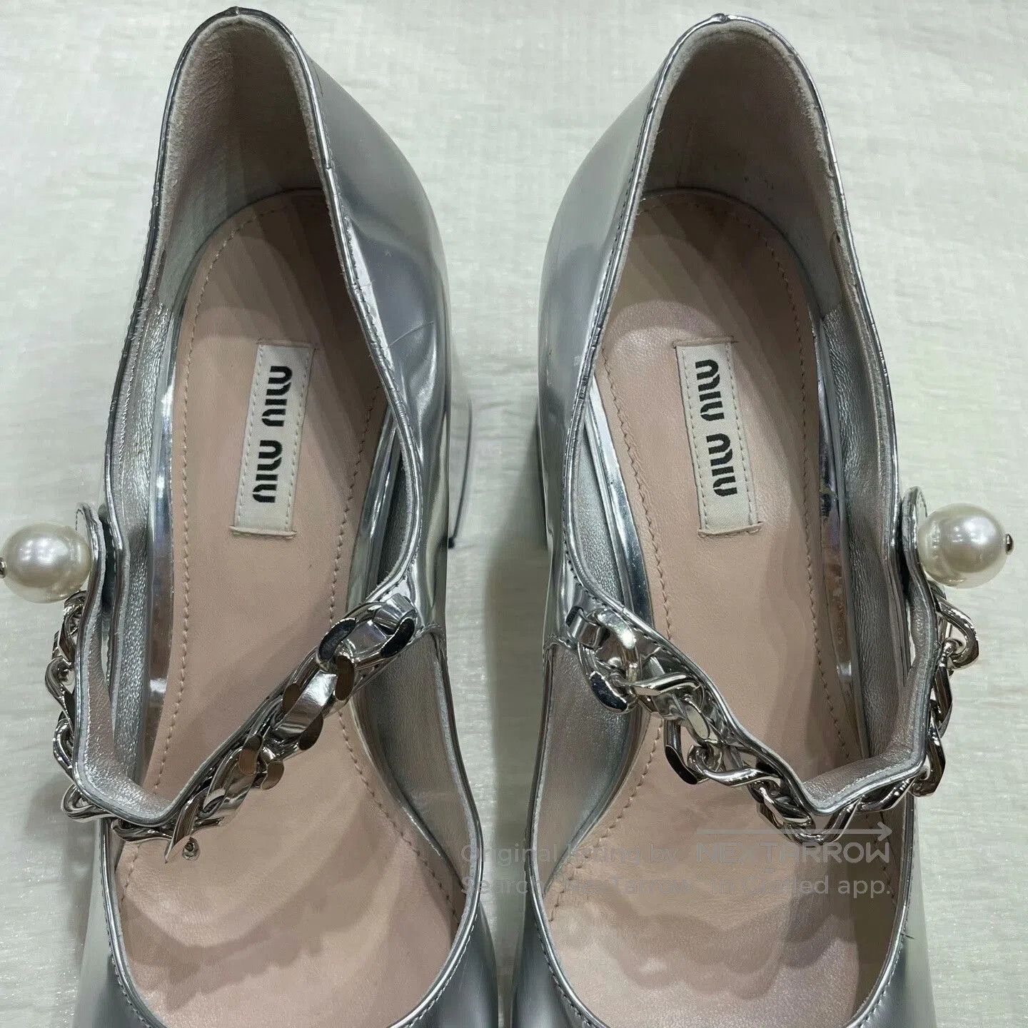 Miu Miu MIU MIU Metallic Block Heel High Heels. Size US 7 / IT 37 - 5 Thumbnail