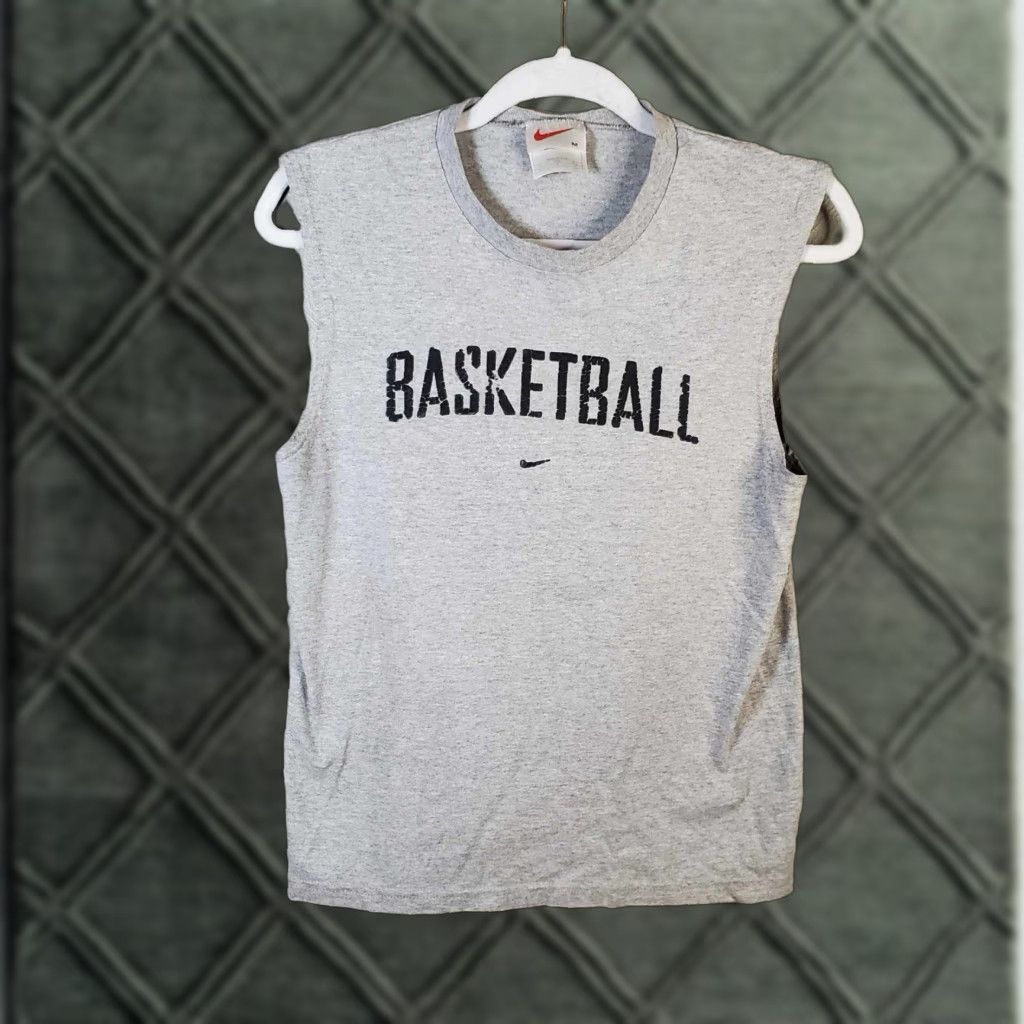 Nike VINTAGE Nike Basketball Sleeveless Shirt Mens M Gray 90s Made In USA Shirt Size US M / EU 48-50 / 2 - 1 Thumbnail