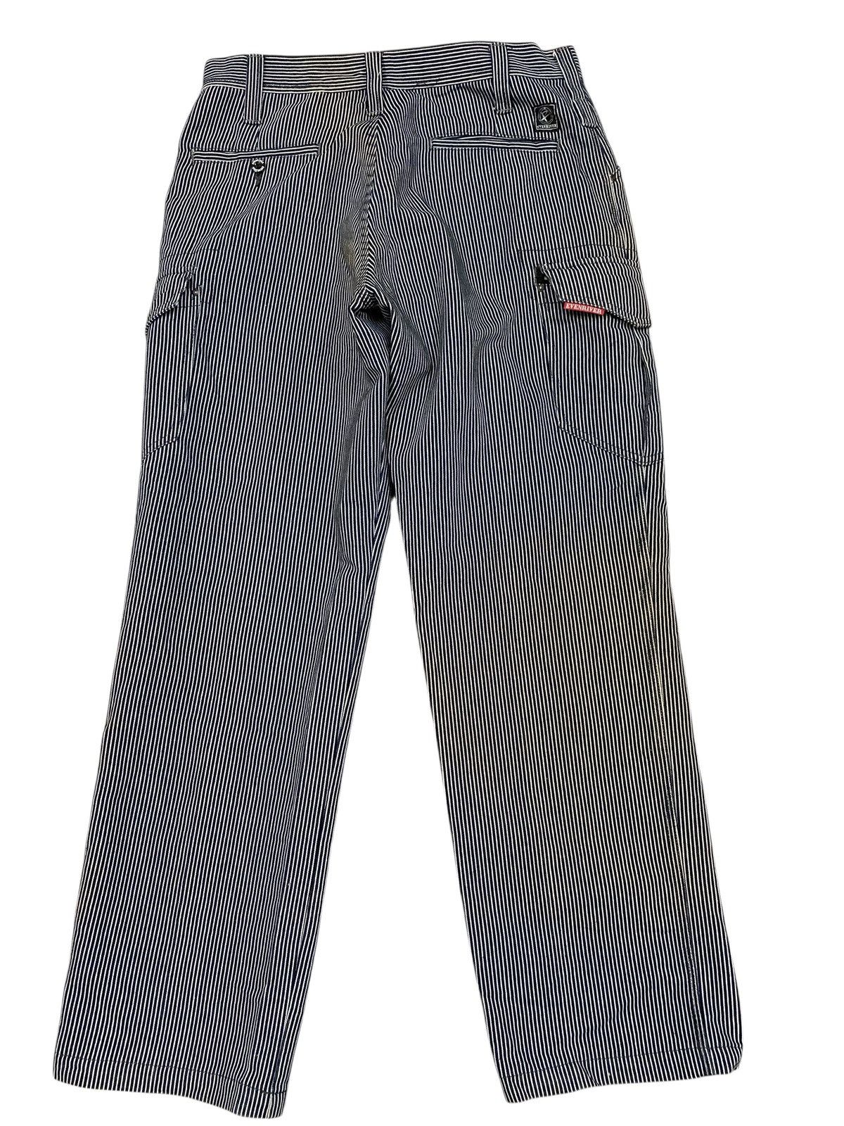 Japanese Brand Evenriver Jpn Hickory Stripe Carpenter Pants Workwear Cargo Size US 33 - 2 Thumbnail
