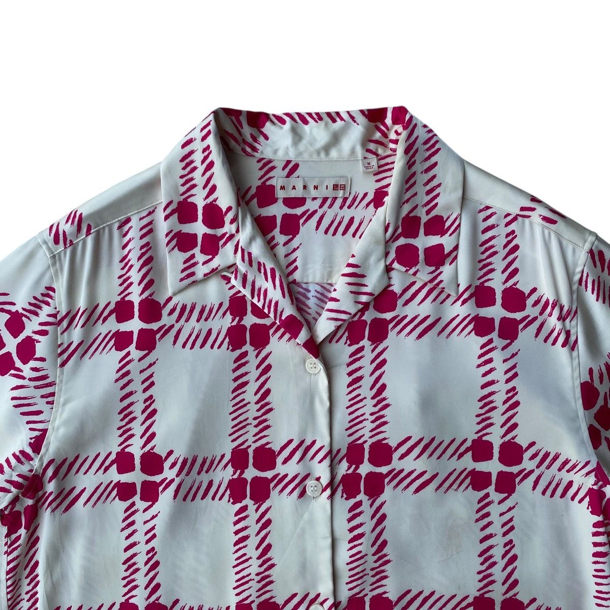 Marni × Uniqlo Uniqlo X Marni Oversized Open Collar Pink Checkered Pattern Size M / US 6-8 / IT 42-44 - 3 Thumbnail