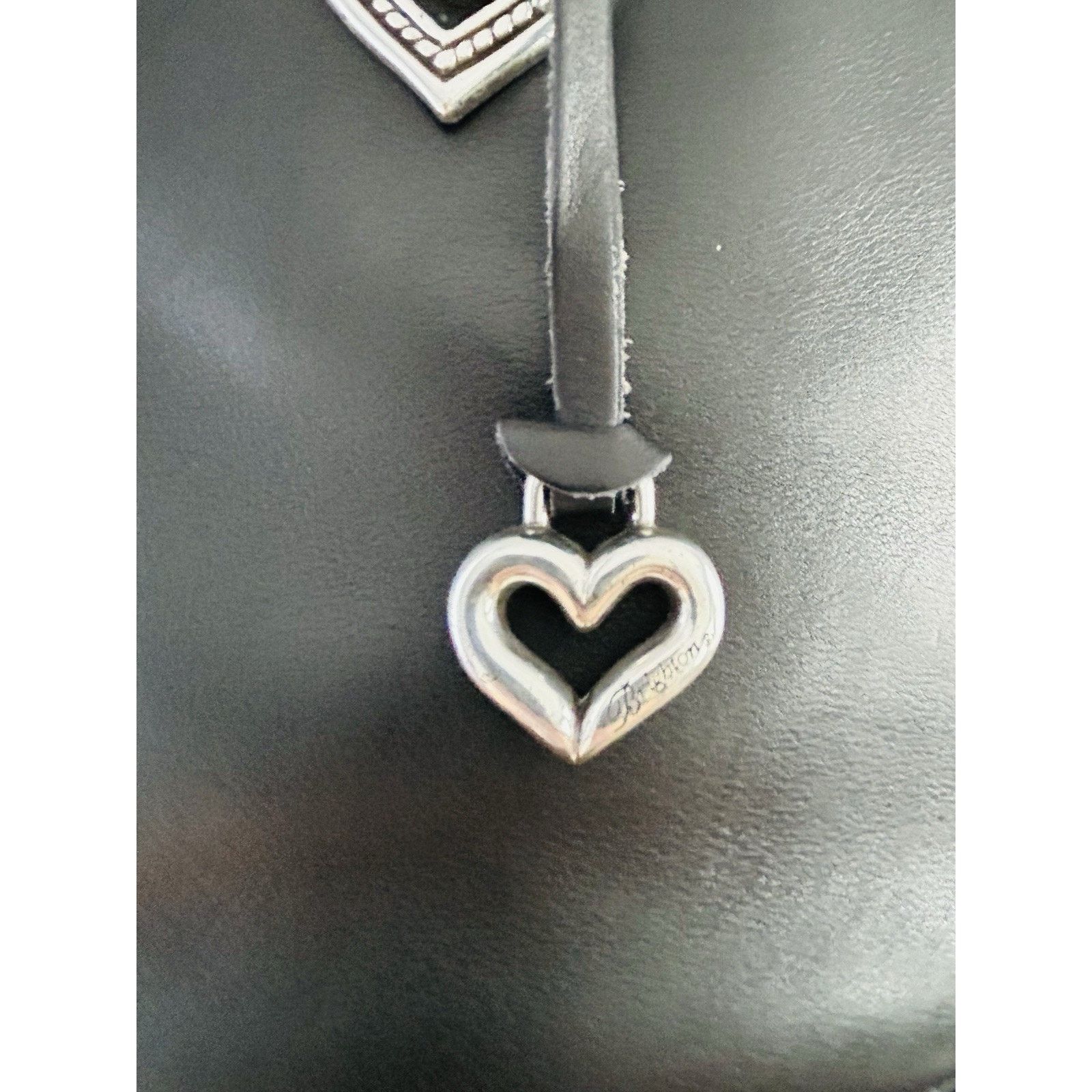Brighton Vintage Brighton Black Leather Caroline Bag Purse Hearts Size ONE SIZE - 8 Thumbnail