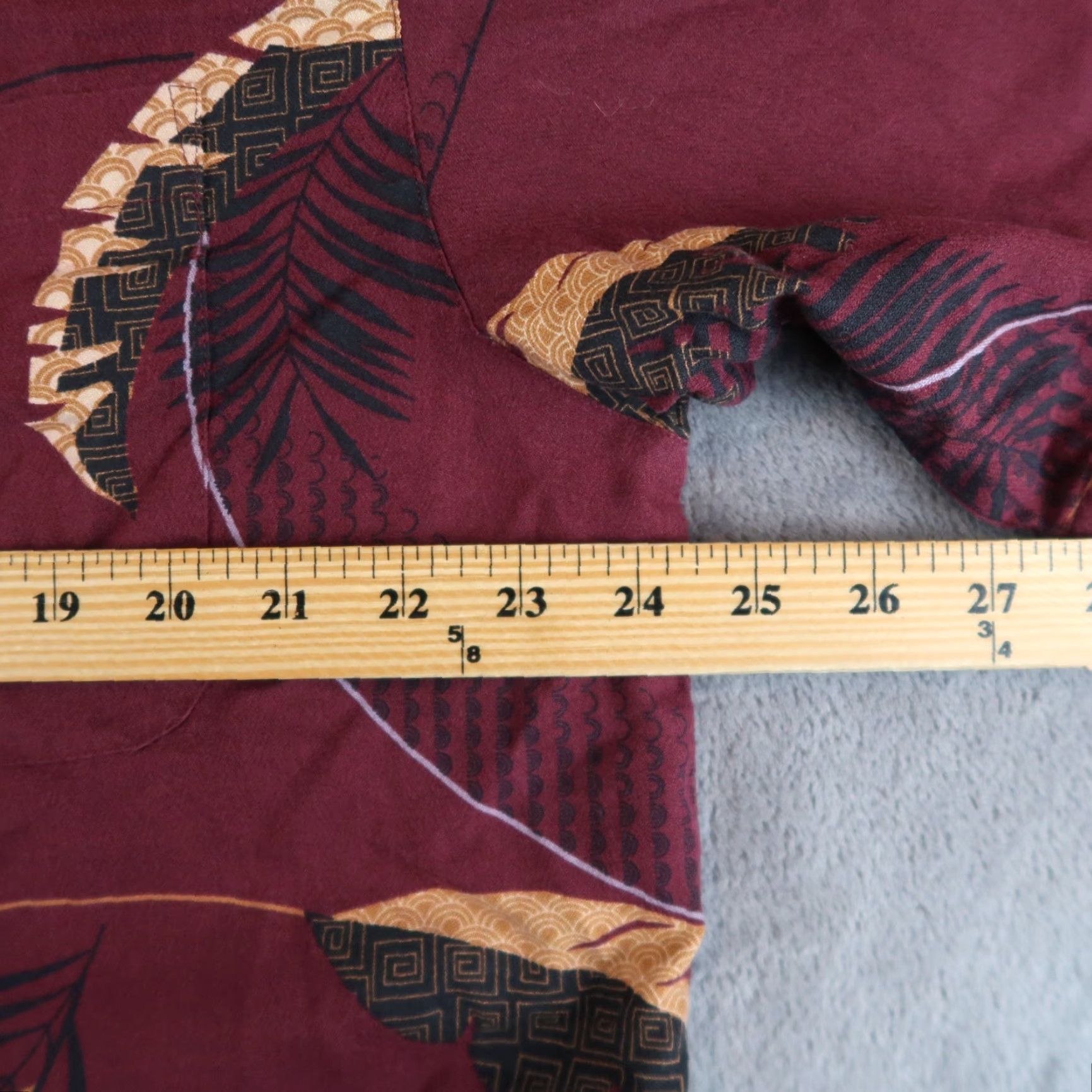 Vintage Aureus Button-Up Hawaiian Shirt Men XL Burgundy Silk Cotton Size US XL / EU 56 / 4 - 5 Thumbnail