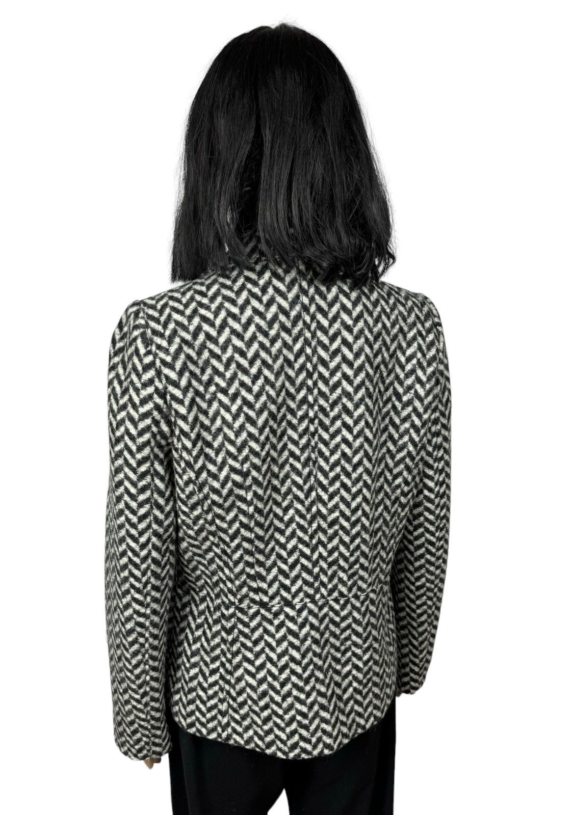 Max Mara Blazer Jacket Geometric Pattern Wool size US 14