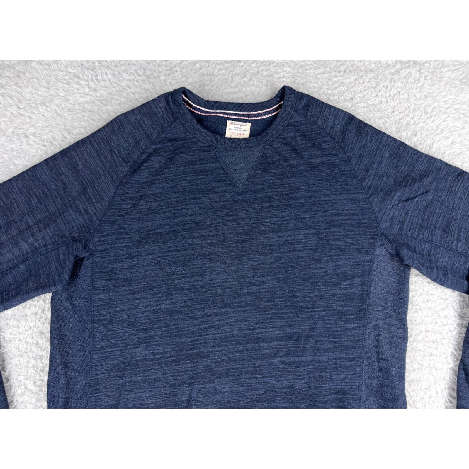Champion Champion Sweater Mens Large Heather Blue Pullover Crew Neck Raglan Stitching Size US L / EU 52-54 / 3 - 5 Thumbnail