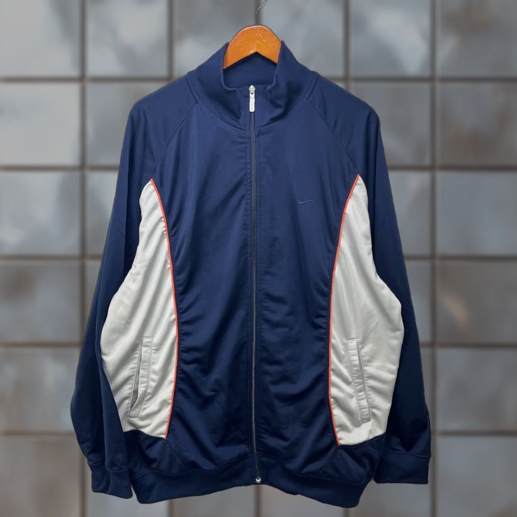 Nike VINTAGE Nike Y2K Track Jacket 2XL Tonal Swoosh Nike Air Windbreaker Jacket Mens Blue Solids All Seasons Hooded 90s Style Jacket Size US XXL / EU 58 / 5 - 1 Thumbnail