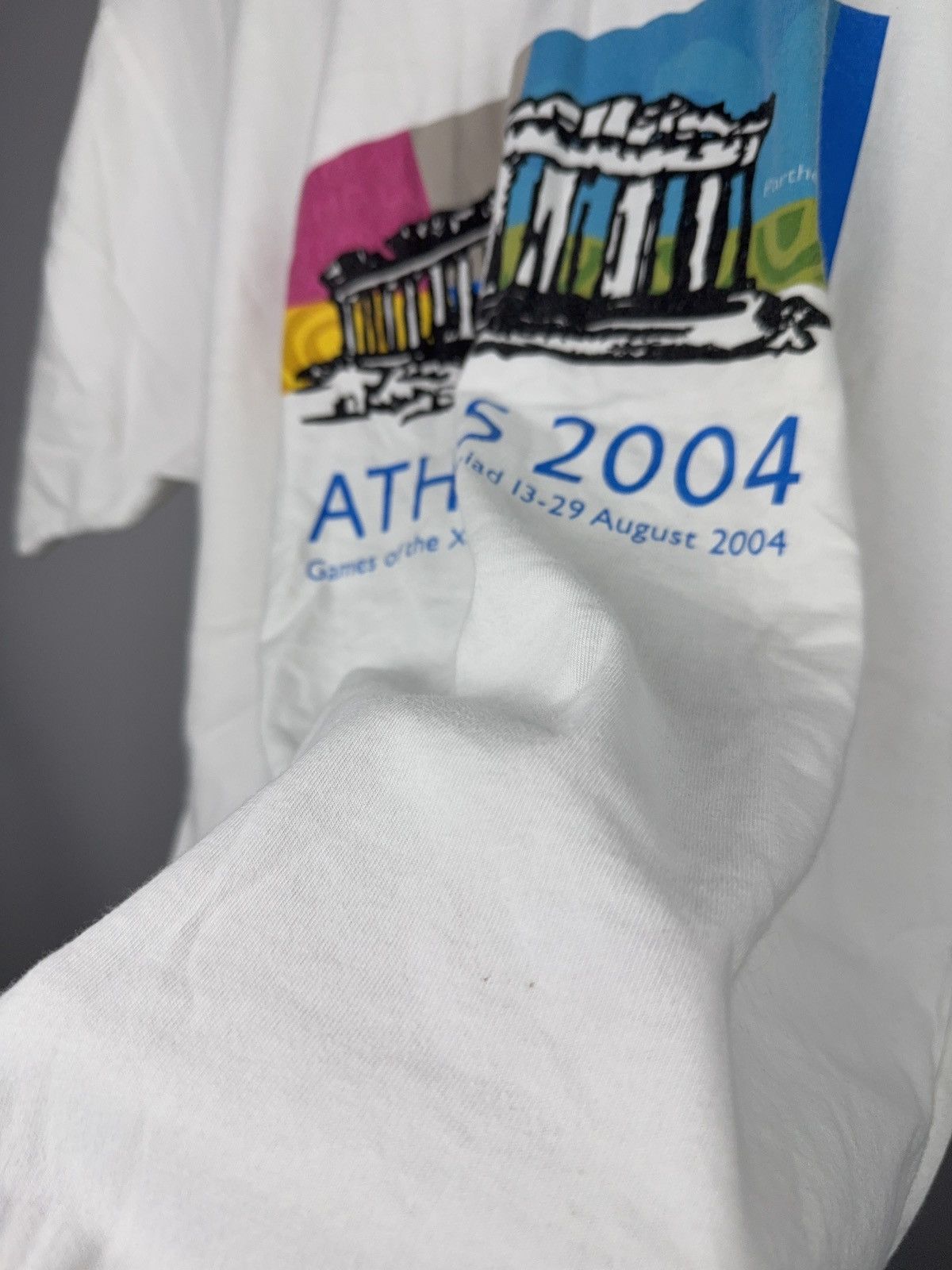 USA Olympics Retro 00s Athens 2004 Olympics Parthenon Graphic T-Shirt Size US M / EU 48-50 / 2 - 10 Thumbnail