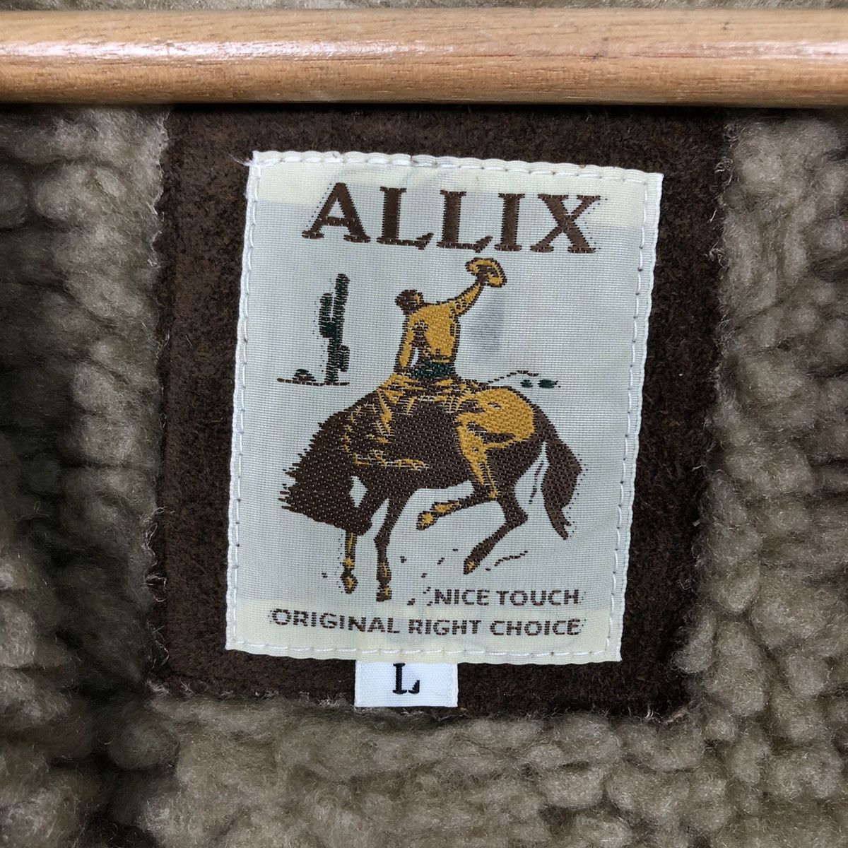 Japanese Brand Vtg ALLIX Cowboy Fleece-Lined Jacket Heavy Suede Paneling Size US L / EU 52-54 / 3 - 20 Thumbnail