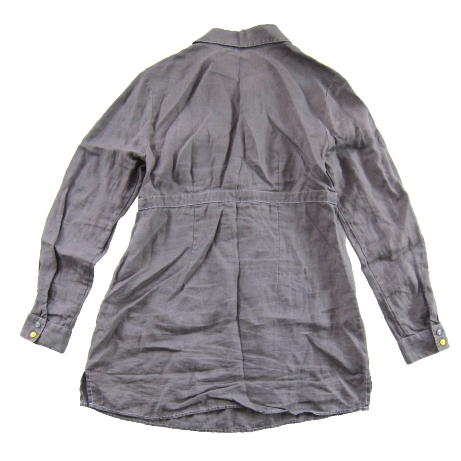 Boden Boden Blouse Shirt Women 8 100% Linen Grey Button Collared Long Sleeve Tunic Blouse Classic Knit?? Size M / US 6-8 / IT 42-44 - 2 Thumbnail