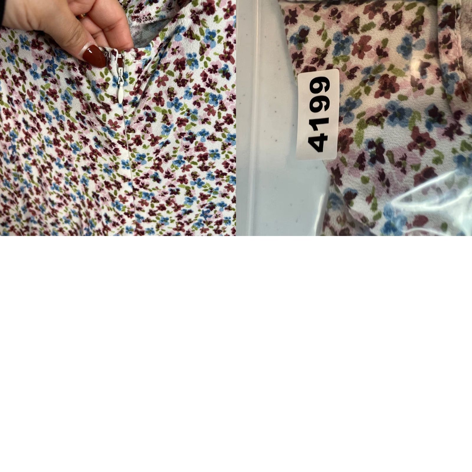Vintage Wild Fable Dress Small Floral Print Midi White w/ Keyhole Back Womens Size S / US 4 / IT 40 - 8 Thumbnail