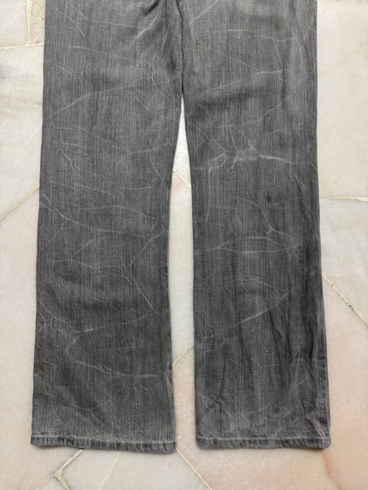 Designer 💥Flare💥90s Jack Serika Punk Jeans Script Logo Faded Distress Size US 28 / EU 44 - 15 Thumbnail