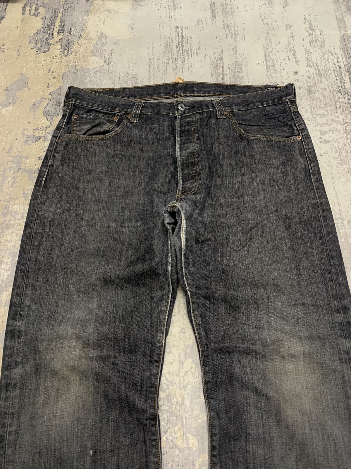 Levi's Vintage Y2K Levis 501 Distressed Black Jeans W36x30 Size US 36 / EU 52 - 2 Thumbnail