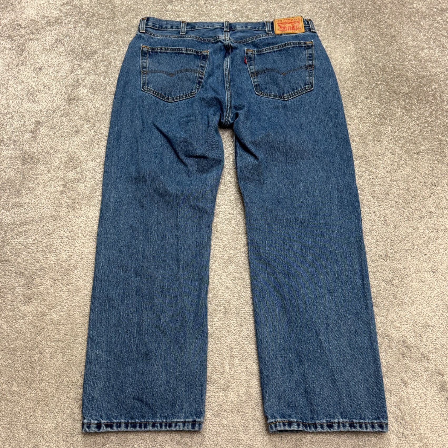 Levi's Levi's 505 Regular Fit Straight Denim Jeans Mens 38x30 Blue Medium Wash Cotton Size US 38 / EU 54 - 2 Thumbnail