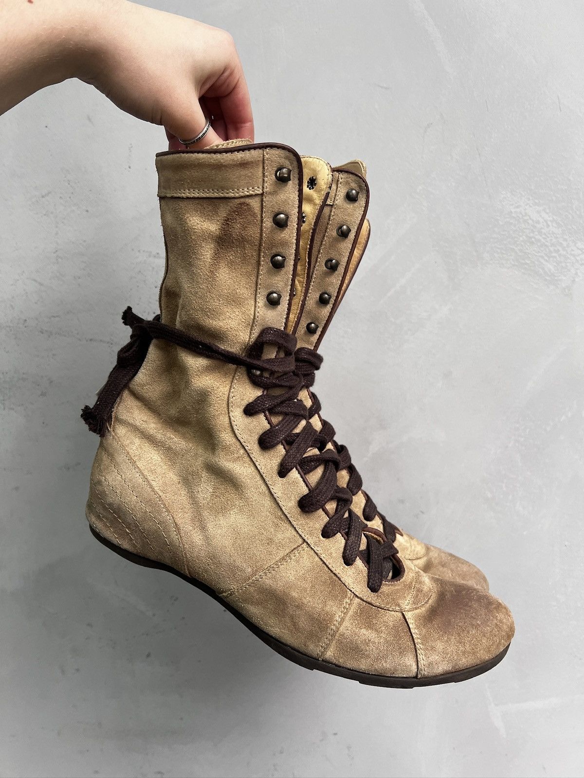 Archive 2000s maison margiela style leather boots replica