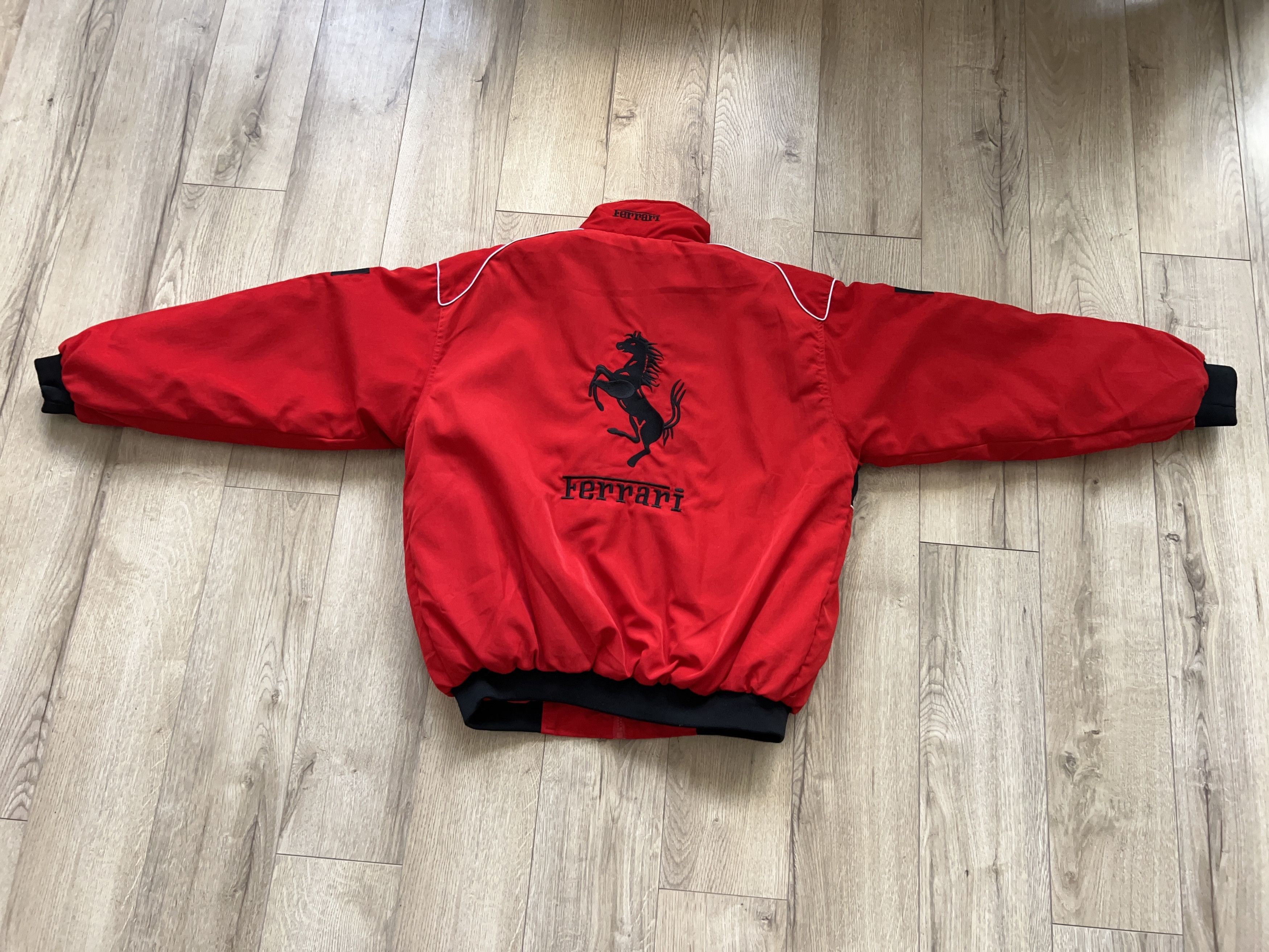 Ferrari × Formula 1 Mens Big Logo Embroidery Racing Jacket Zip Red Driver Coat Size US XL / EU 56 / 4 - 16 Thumbnail