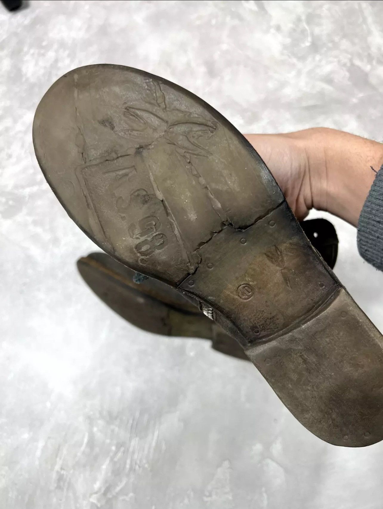Vintage Vintage Airsteps A.S 98 Avantgarde Distressed Leather Boot Size US 9 / IT 39 - 9 Thumbnail