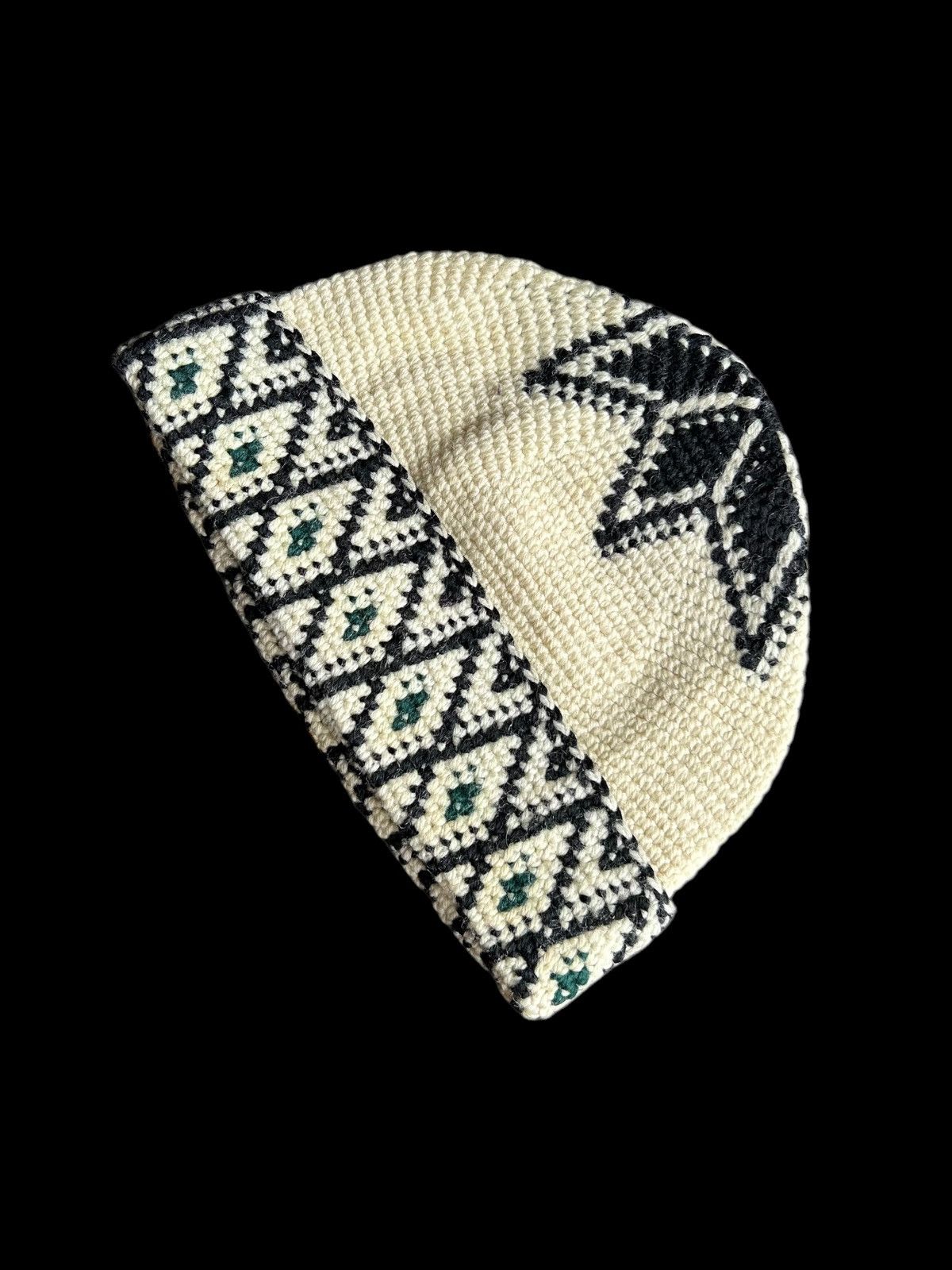 Japanese Brand × Kapital × Vintage Crochet Knitted handmade Beanie Hats Rare Design ☠️☠️ Size ONE SIZE - 1 Thumbnail