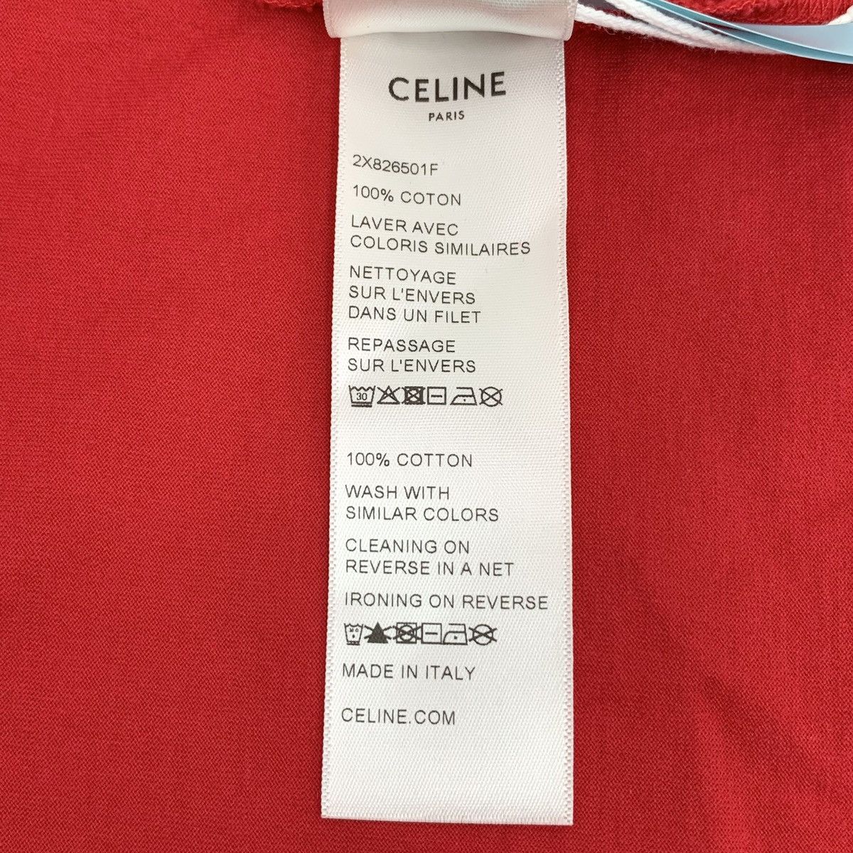 Celine Celine Red Logo Letter Printed Short Sleeve T-shirt K26WX Size S / US 4 / IT 40 - 7 Thumbnail