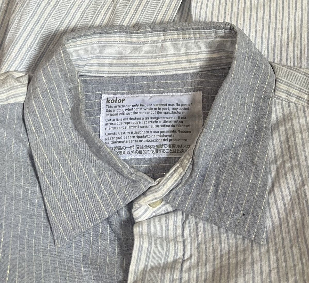 Kolor Vintage kolor striped two tone button up shirt Size US M / EU 48-50 / 2 - 3 Thumbnail